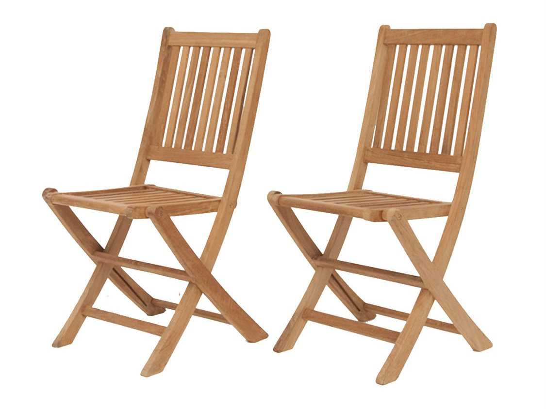 International Home Miami Amazonia Teak London Outdoor Dining Side Chair Set of 2