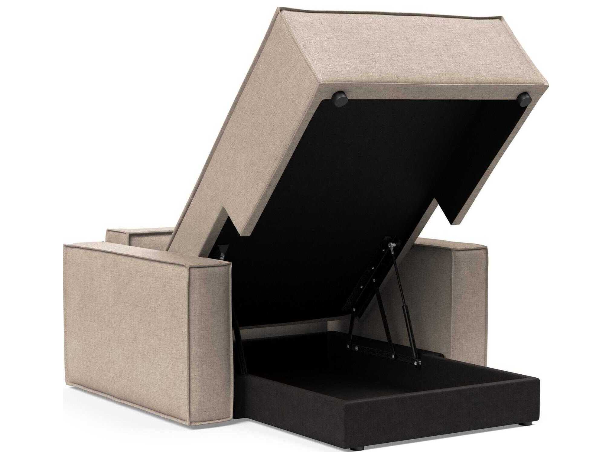 Innovation Newilla Adario Taupe Brown Upholstered Chaise