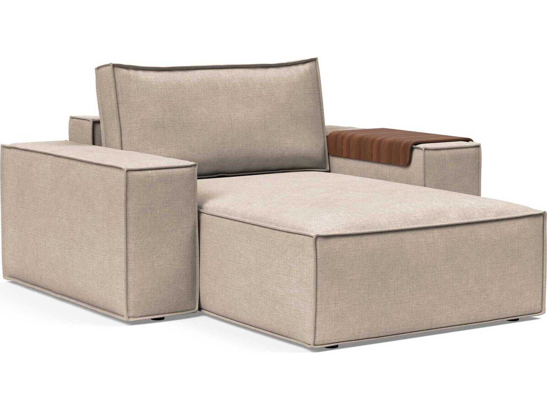 Innovation Newilla Adario Taupe Brown Upholstered Chaise