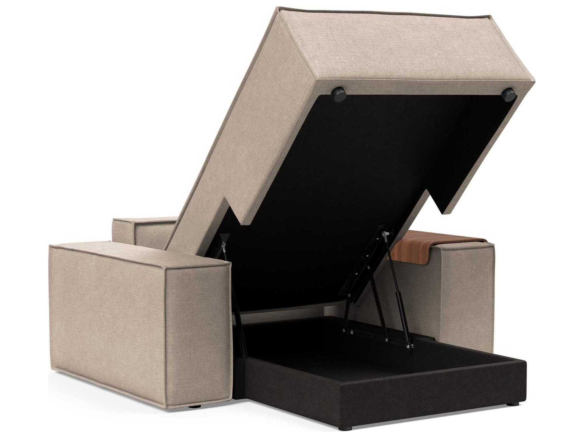 Innovation Newilla Adario Taupe Brown Upholstered Chaise