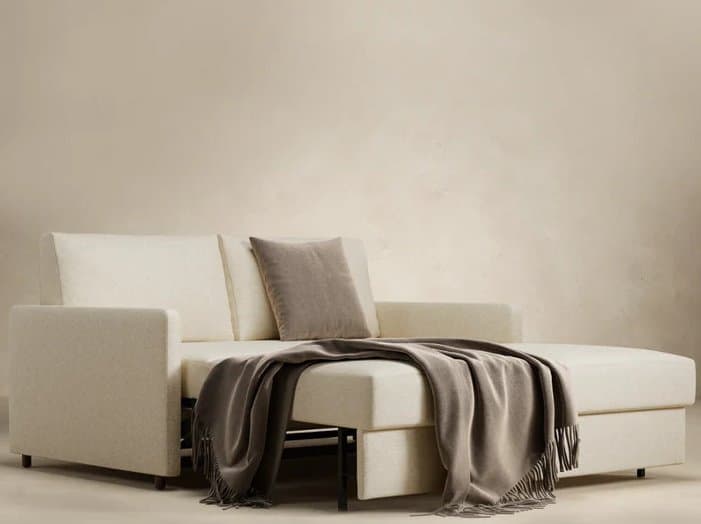 Innovation Neah Sofa Bed with Slim Arm Rests Queen in Halifax Shell