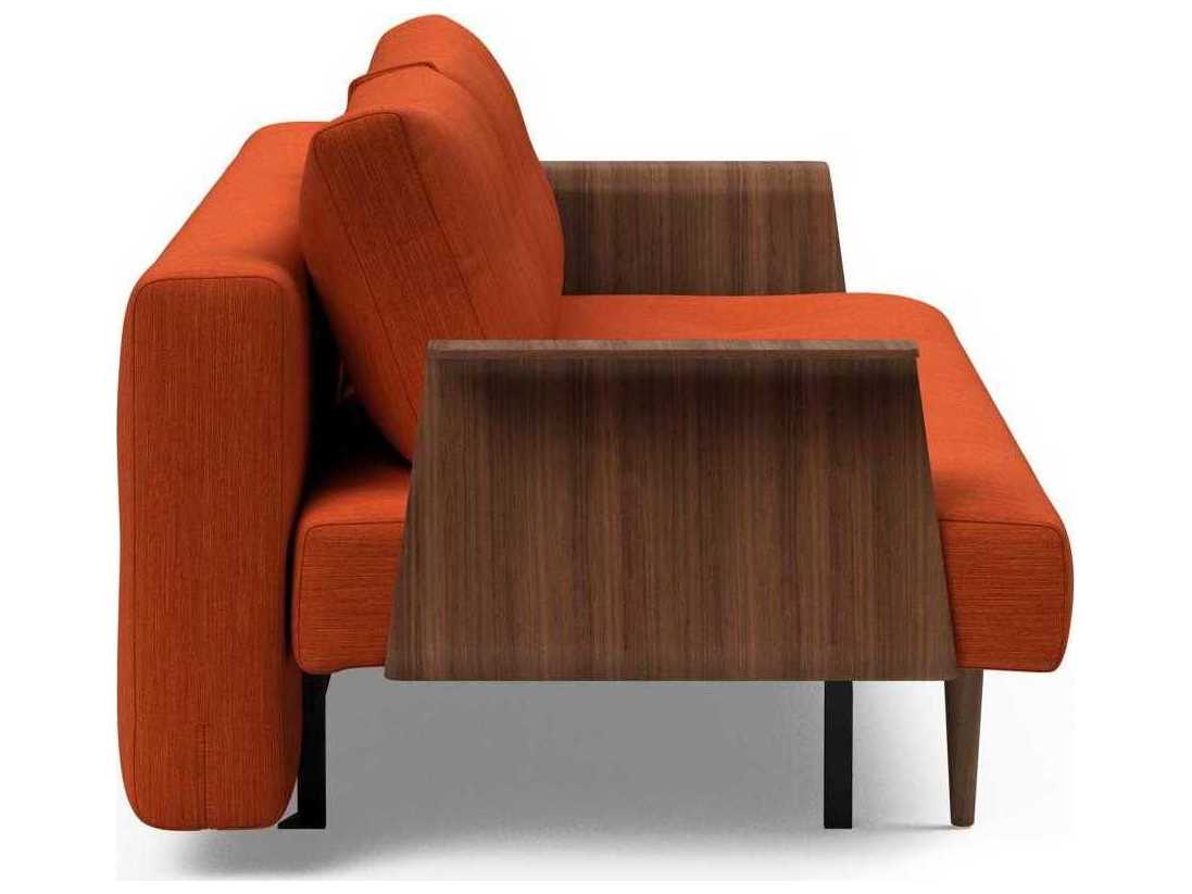 Innovation Recast Plus Elegance Paprika Dark Lacquered Oak Upholstered Sofa Bed