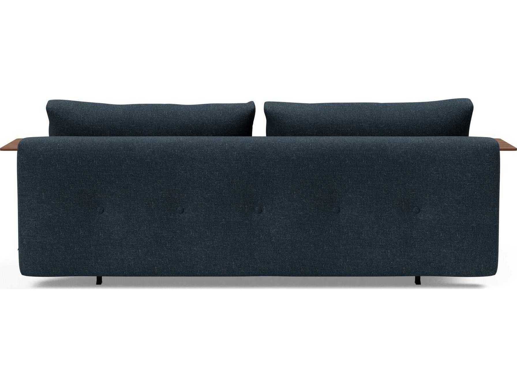 Innovation Recast Plus Nist Blue Dark Lacquered Oak Upholstered Sofa Bed