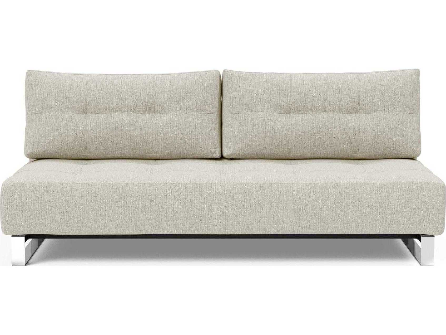 Innovation Supermax Del Mixed Dance Natural Chrome White Upholstered Sofa Bed