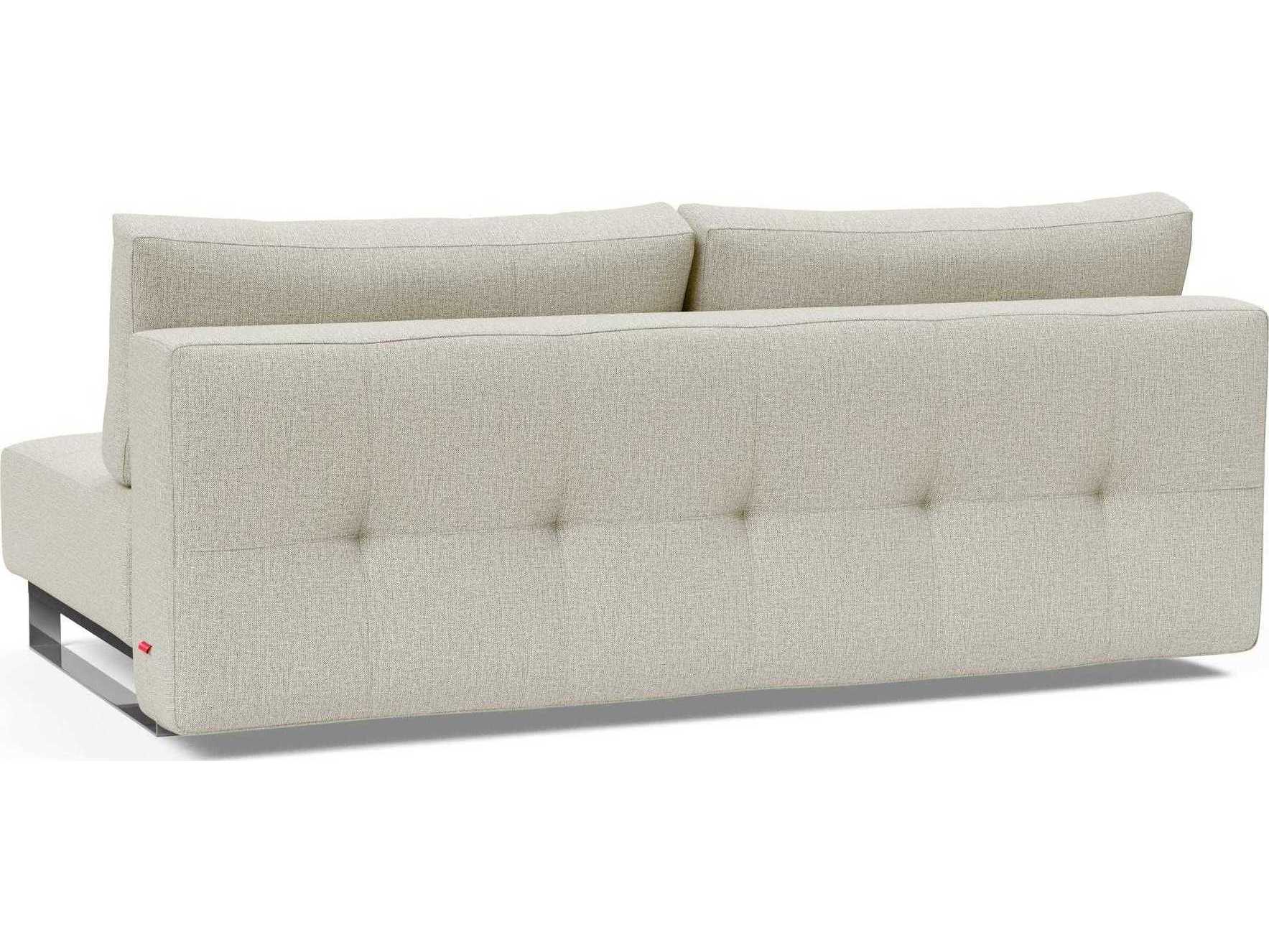 Innovation Supermax Del Mixed Dance Natural Chrome White Upholstered Sofa Bed