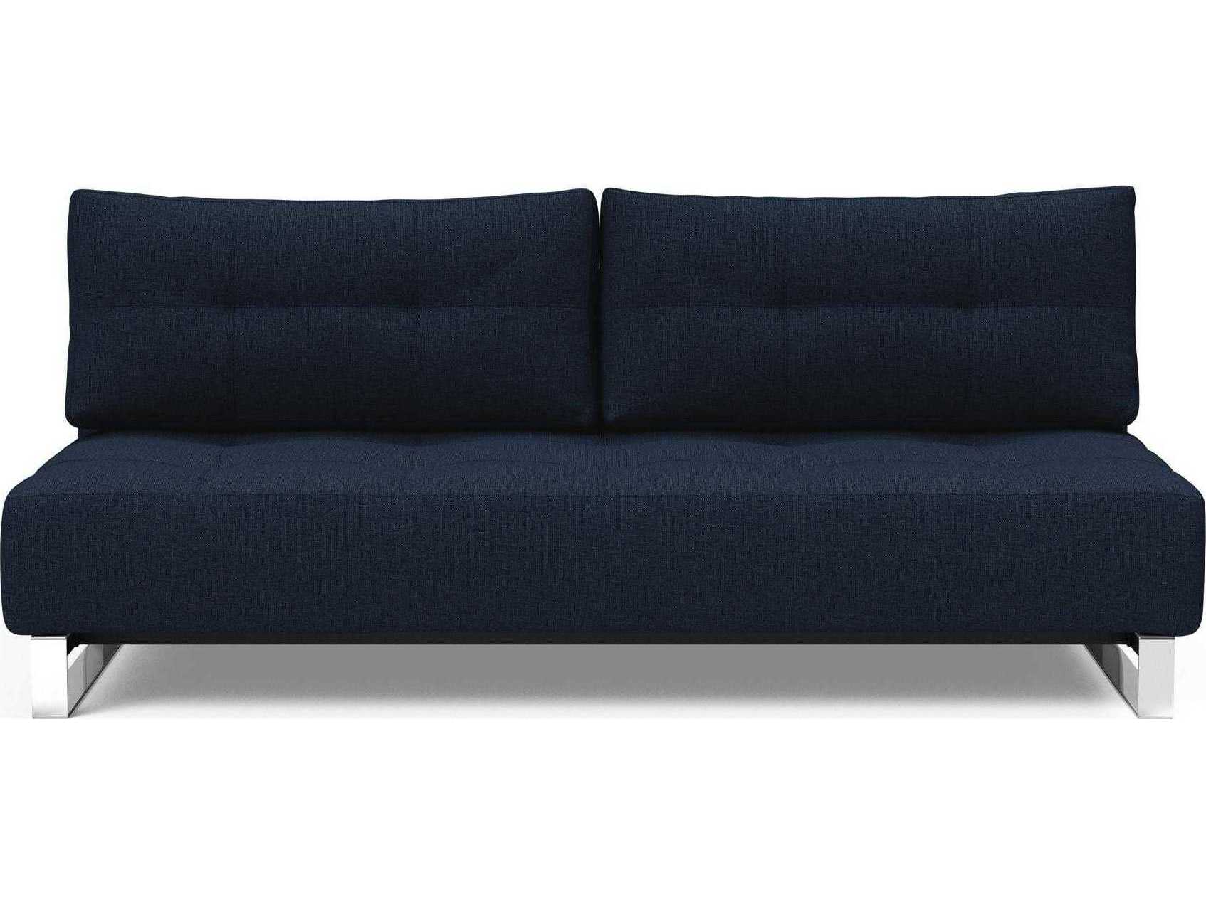 Innovation Supermax Del Mixed Dance Blue Chrome Upholstered Sofa Bed