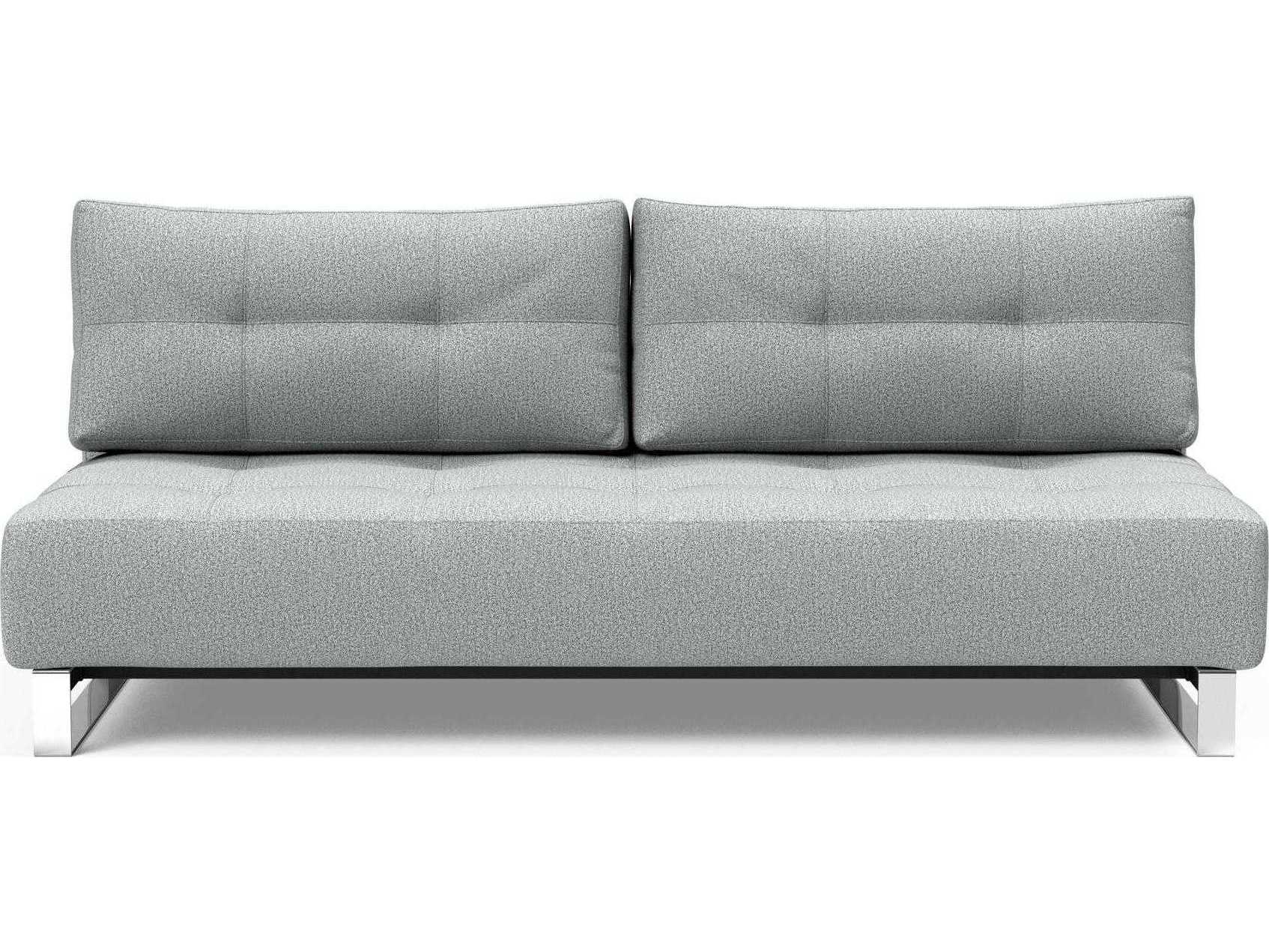 Innovation Supermax Del Melange Light Grey Chrome Upholstered Sofa Bed