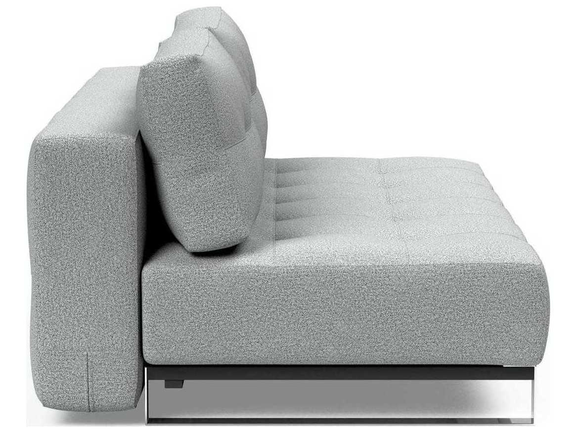 Innovation Supermax Del Melange Light Grey Chrome Upholstered Sofa Bed