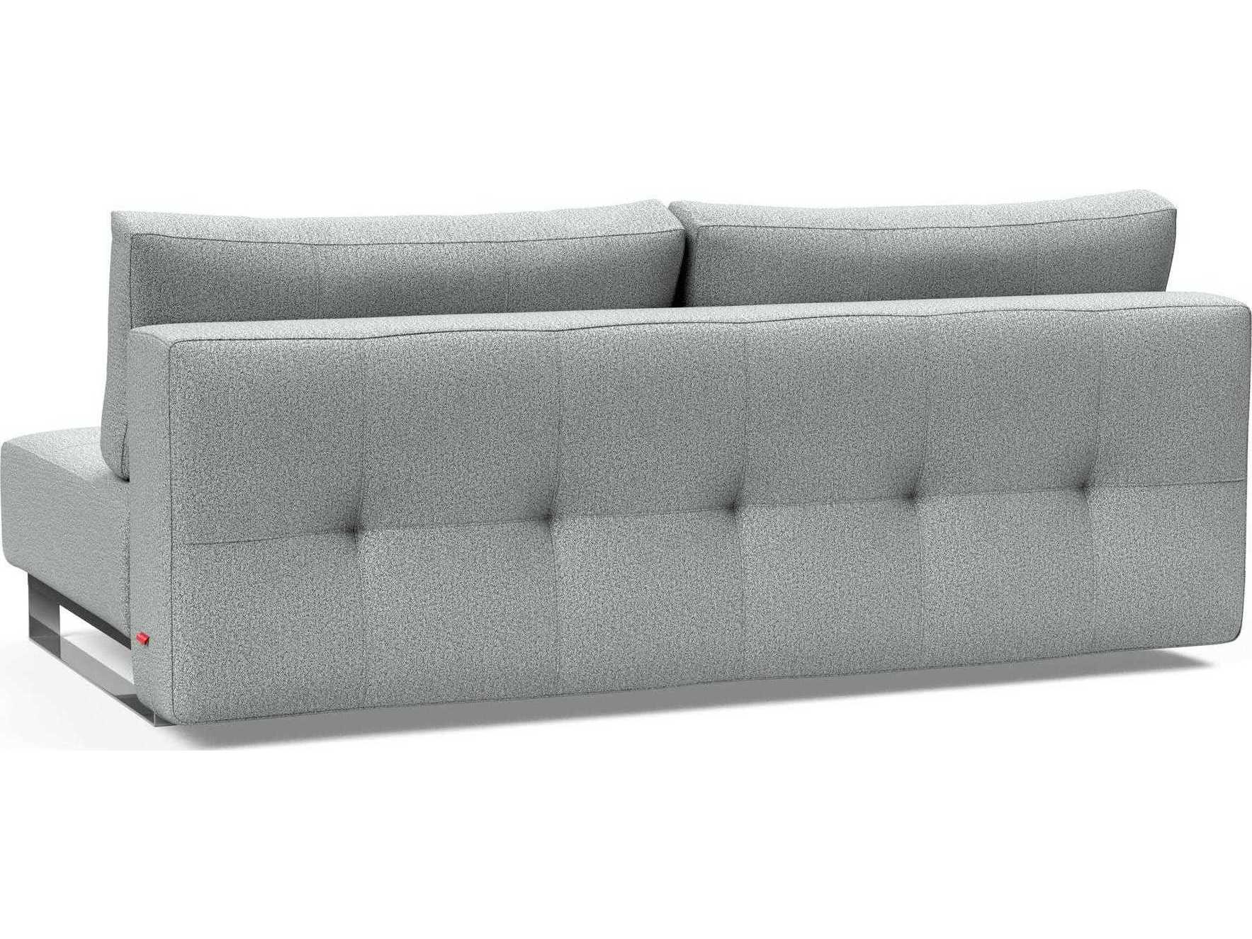 Innovation Supermax Del Melange Light Grey Chrome Upholstered Sofa Bed