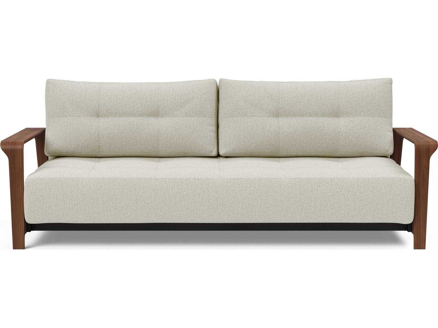 Innovation Ran Del Mixed Dance Natural Walnut Veneer White Upholstered Sofa Bed