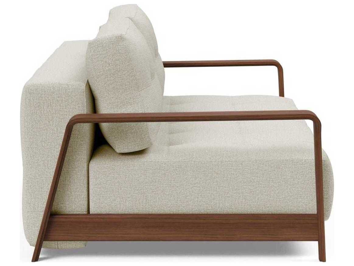 Innovation Ran Del Mixed Dance Natural Walnut Veneer White Upholstered Sofa Bed