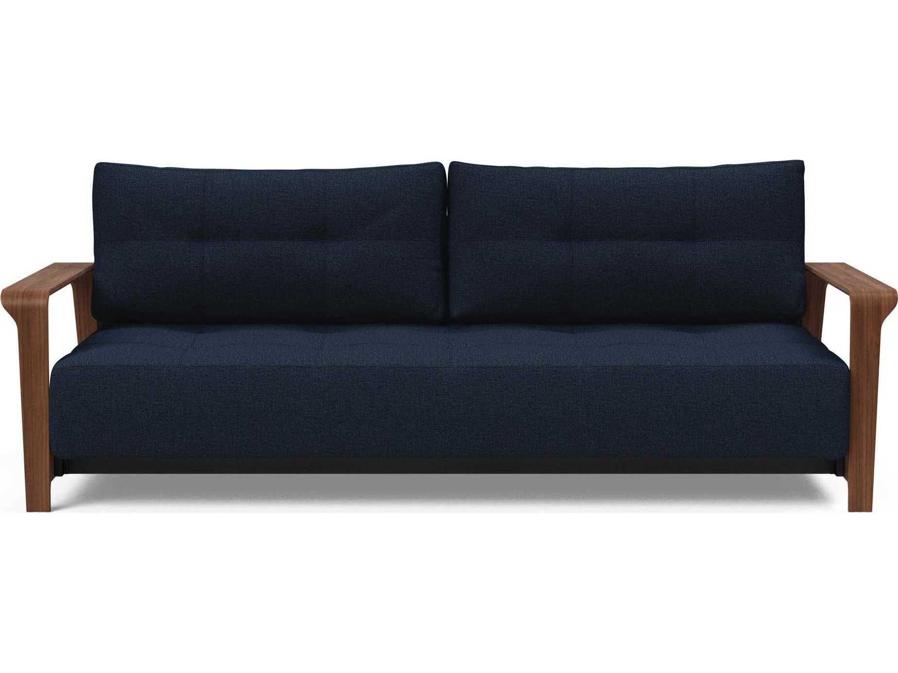 Innovation Ran Del Mixed Dance Blue Walnut Veneer Upholstered Sofa Bed
