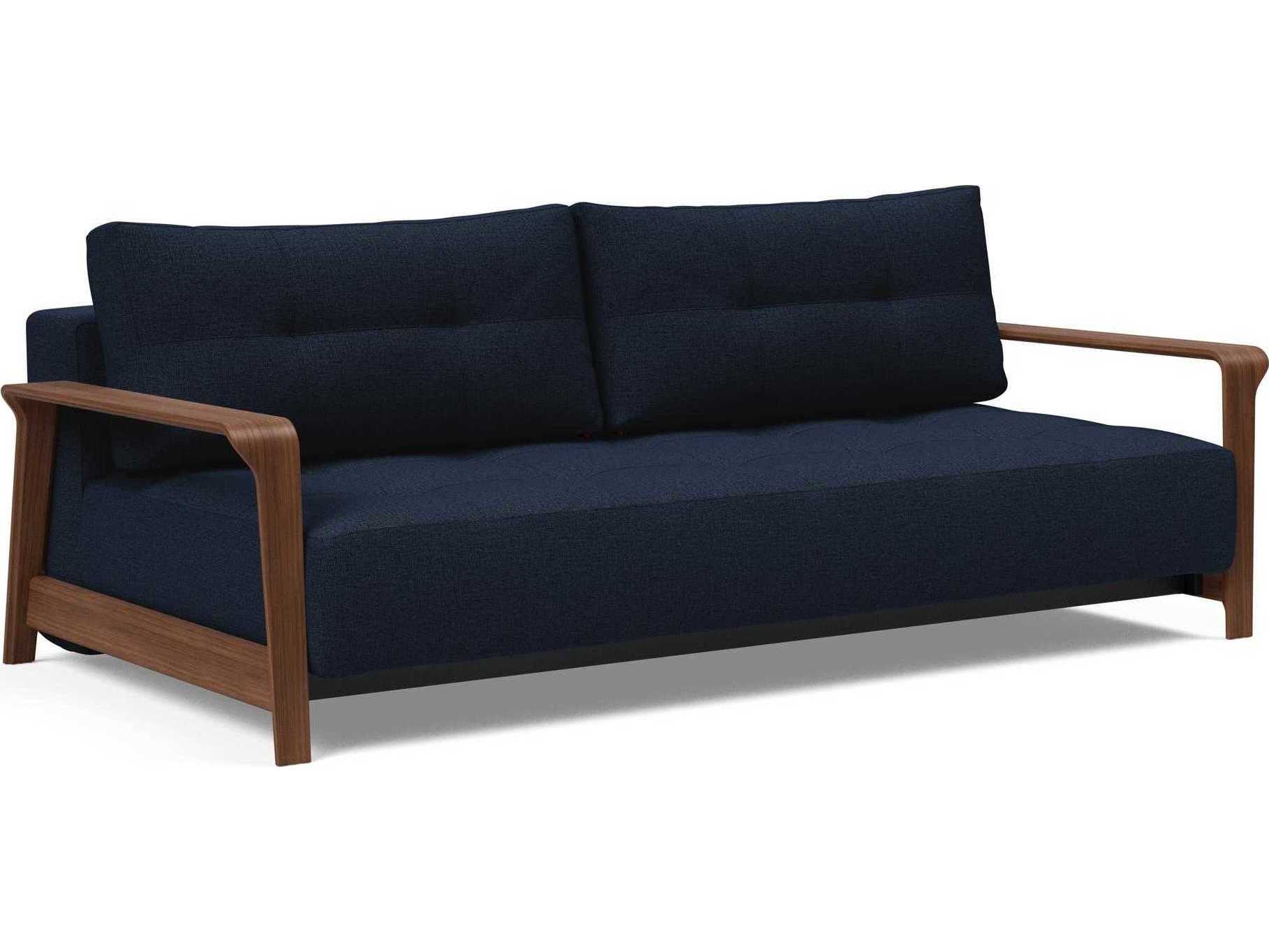 Innovation Ran Del Mixed Dance Blue Walnut Veneer Upholstered Sofa Bed