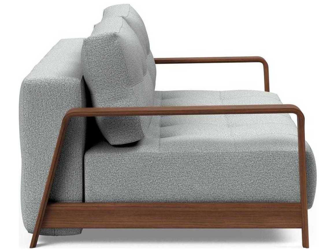 Innovation Ran Del Melange Light Grey Walnut Veneer Upholstered Sofa Bed
