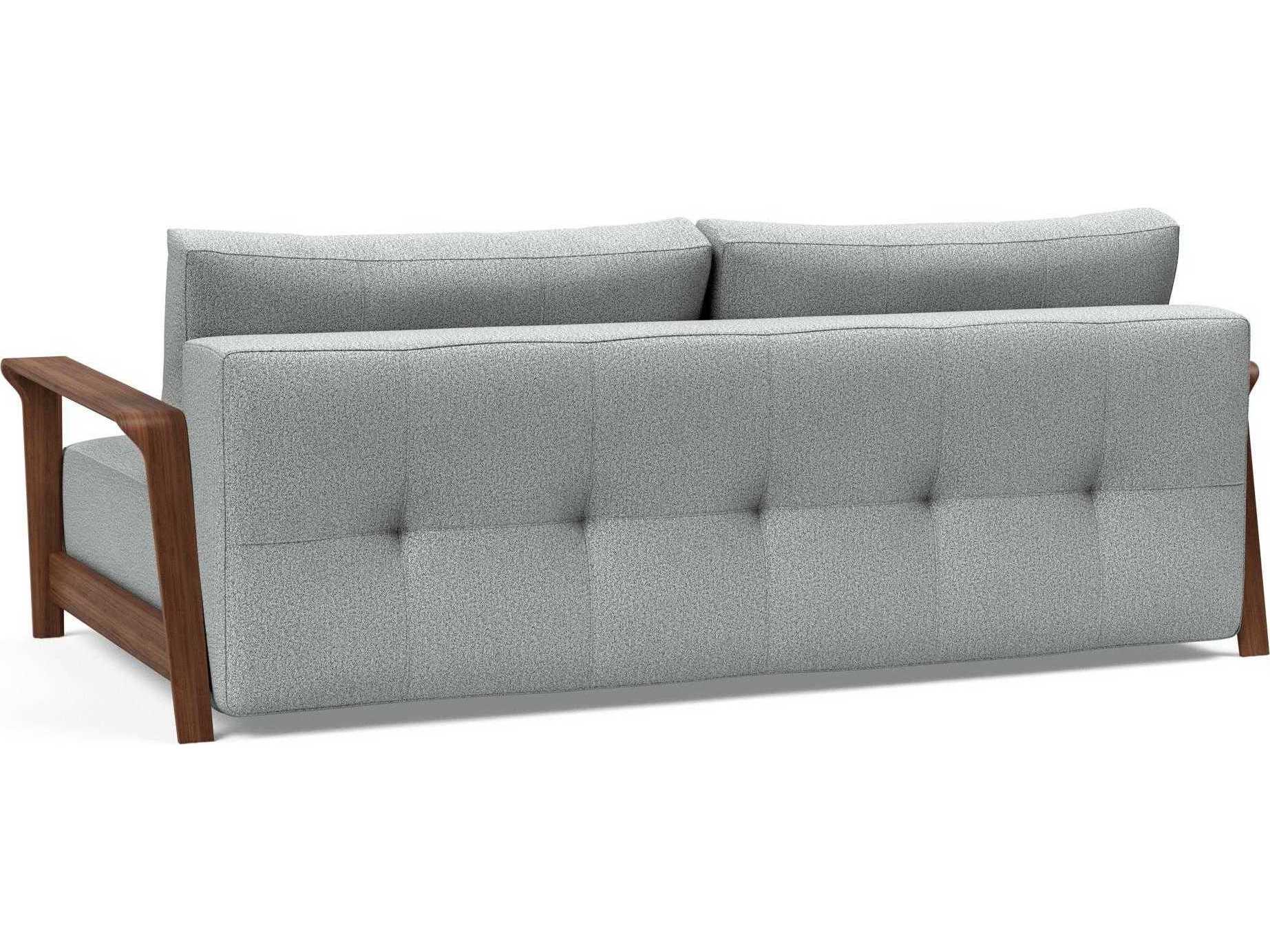 Innovation Ran Del Melange Light Grey Walnut Veneer Upholstered Sofa Bed