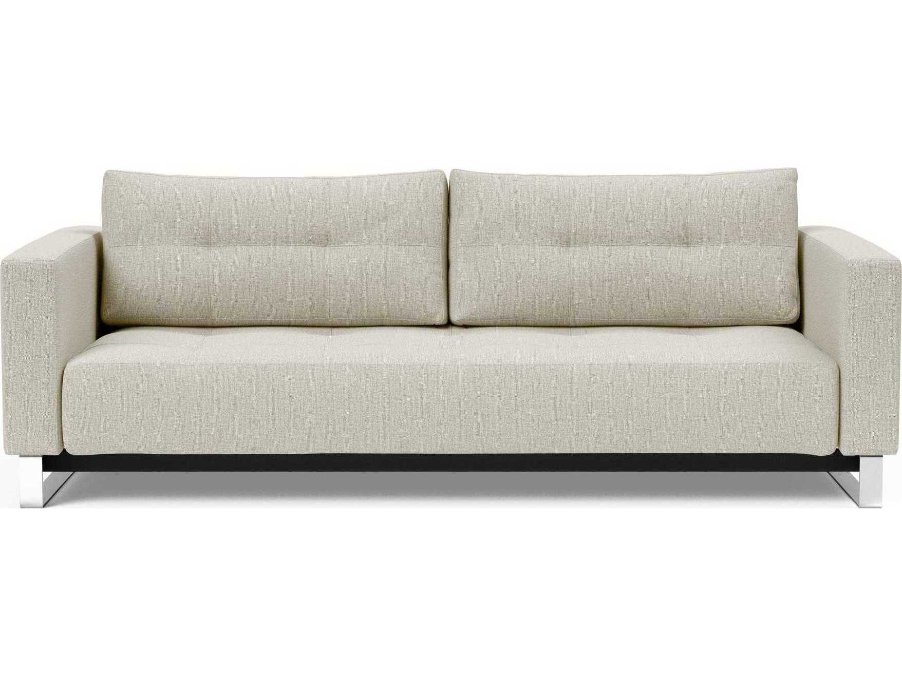 Innovation Cassius Del Mixed Dance Natural Chrome White Upholstered Sofa Bed
