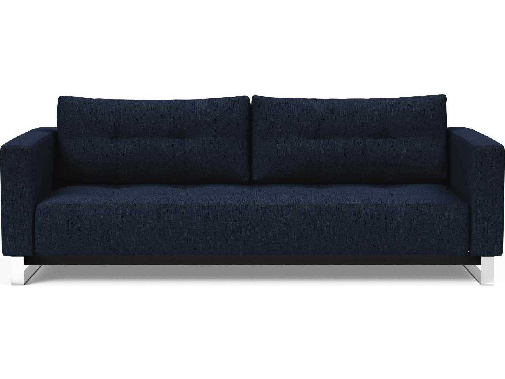Innovation Cassius Del Mixed Dance Blue Chrome Upholstered Sofa Bed
