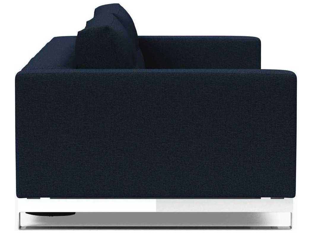 Innovation Cassius Del Mixed Dance Blue Chrome Upholstered Sofa Bed