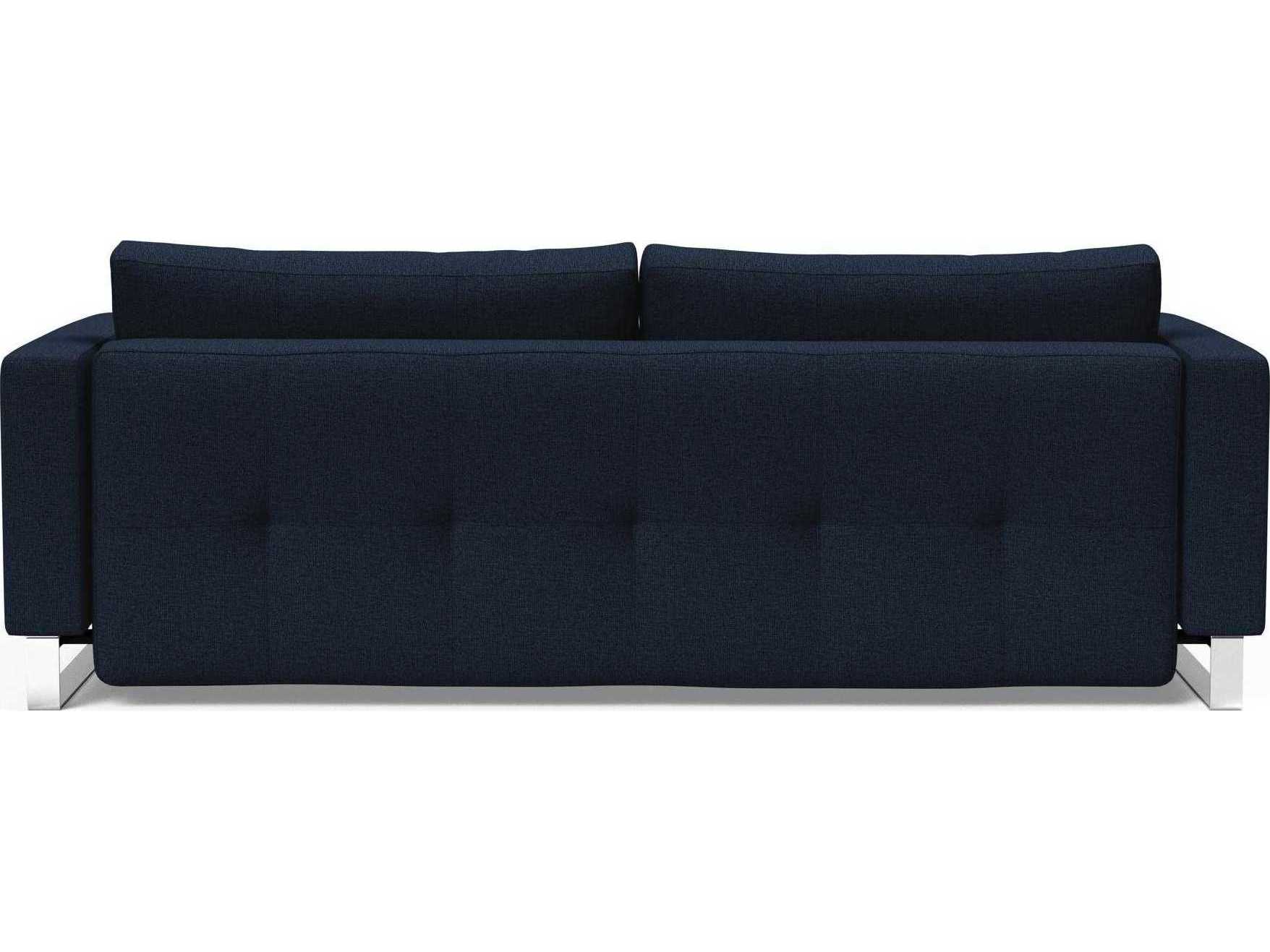 Innovation Cassius Del Mixed Dance Blue Chrome Upholstered Sofa Bed