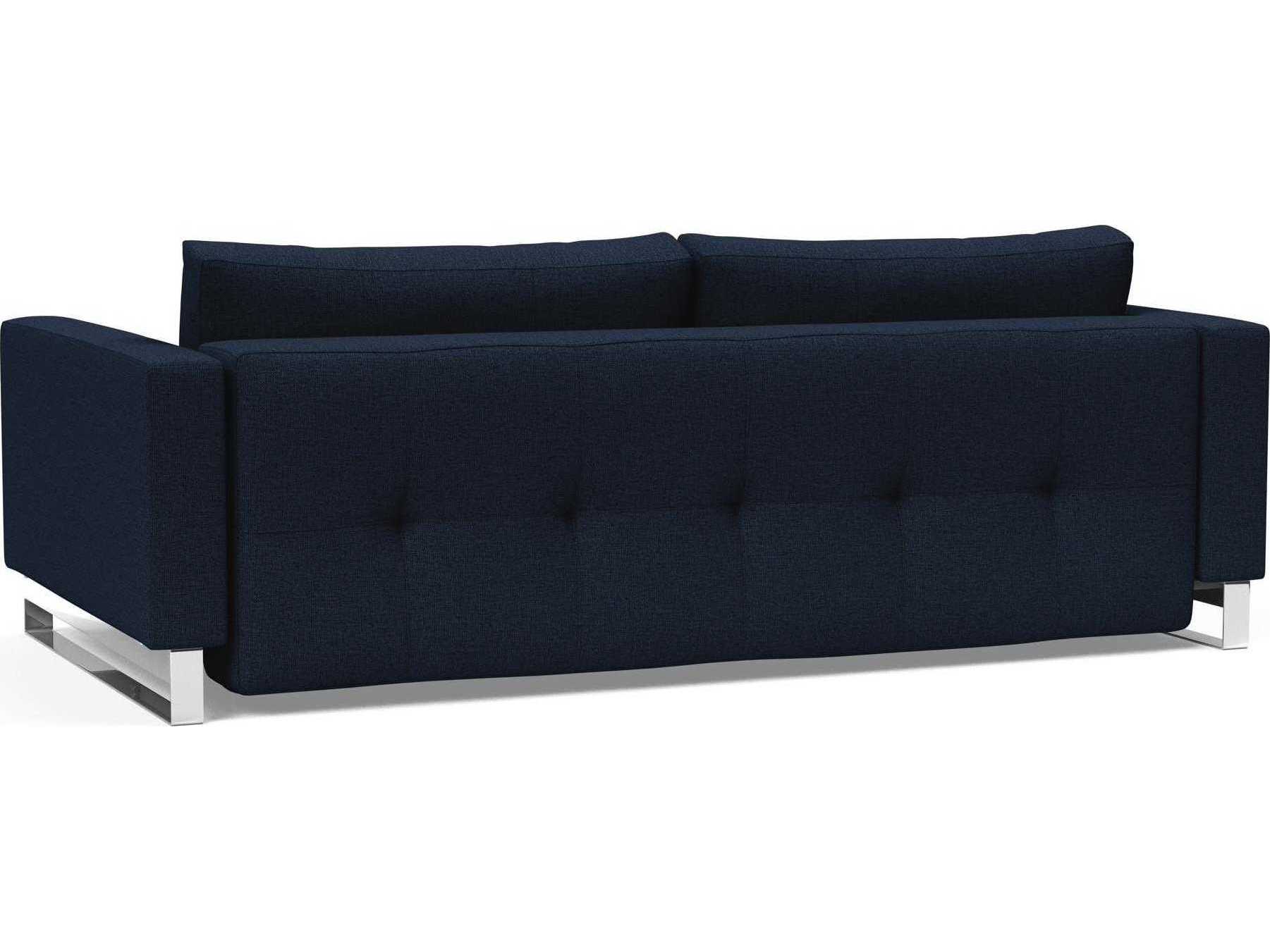 Innovation Cassius Del Mixed Dance Blue Chrome Upholstered Sofa Bed