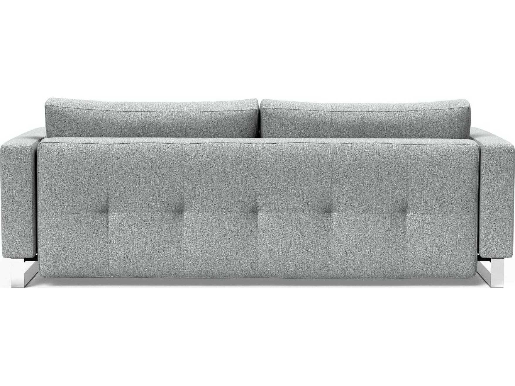 Innovation Cassius Del Melange Light Grey Chrome Upholstered Sofa Bed