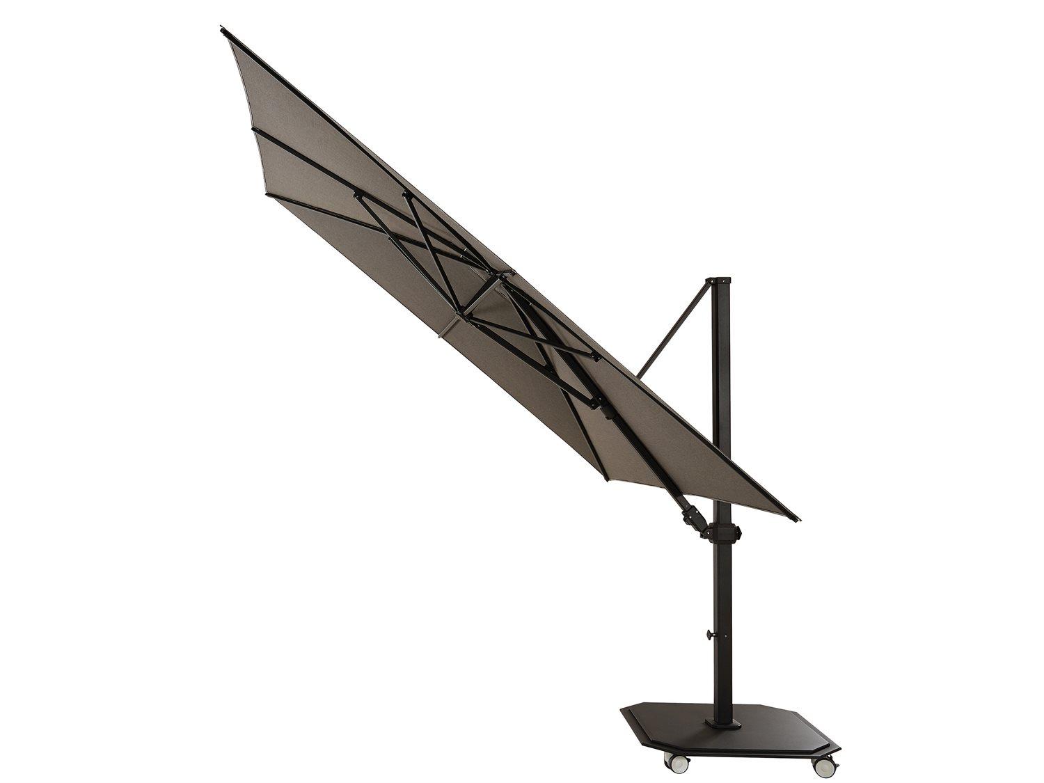 Jardinico JCP.3 10 Foot Aluminum Crank Lift Infinite Tilt Square Outdoor Patio Umbrella