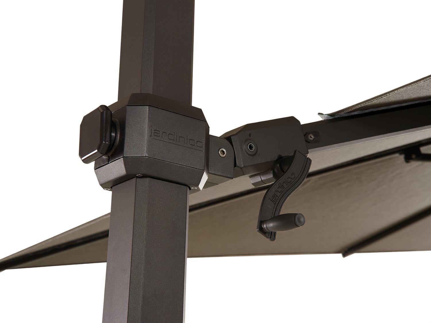 Jardinico JCP.3 11.5 Foot Aluminum Crank Lift Infinite Tilt Octagon Patio Umbrella