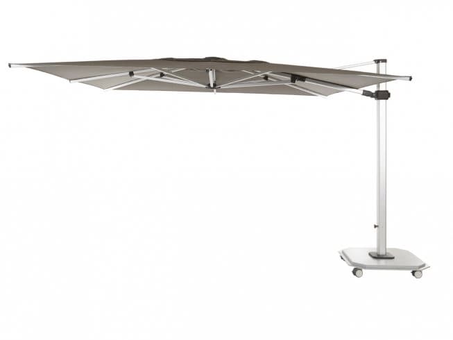 Jardinico JCP.4 10 x 14 Foot Crank Lift Infinite Tilt Rectangular Aluminum Outdoor Umbrella with base