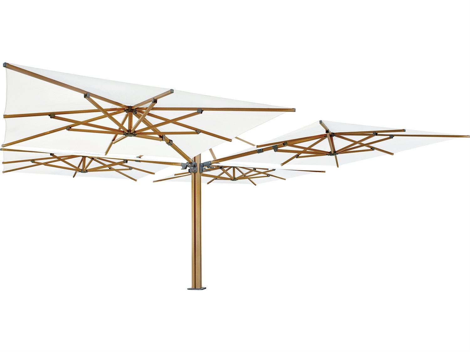 Jardinico Quad Sidepost Alu 10 Foot Square Four Canopy Patio Umbrella