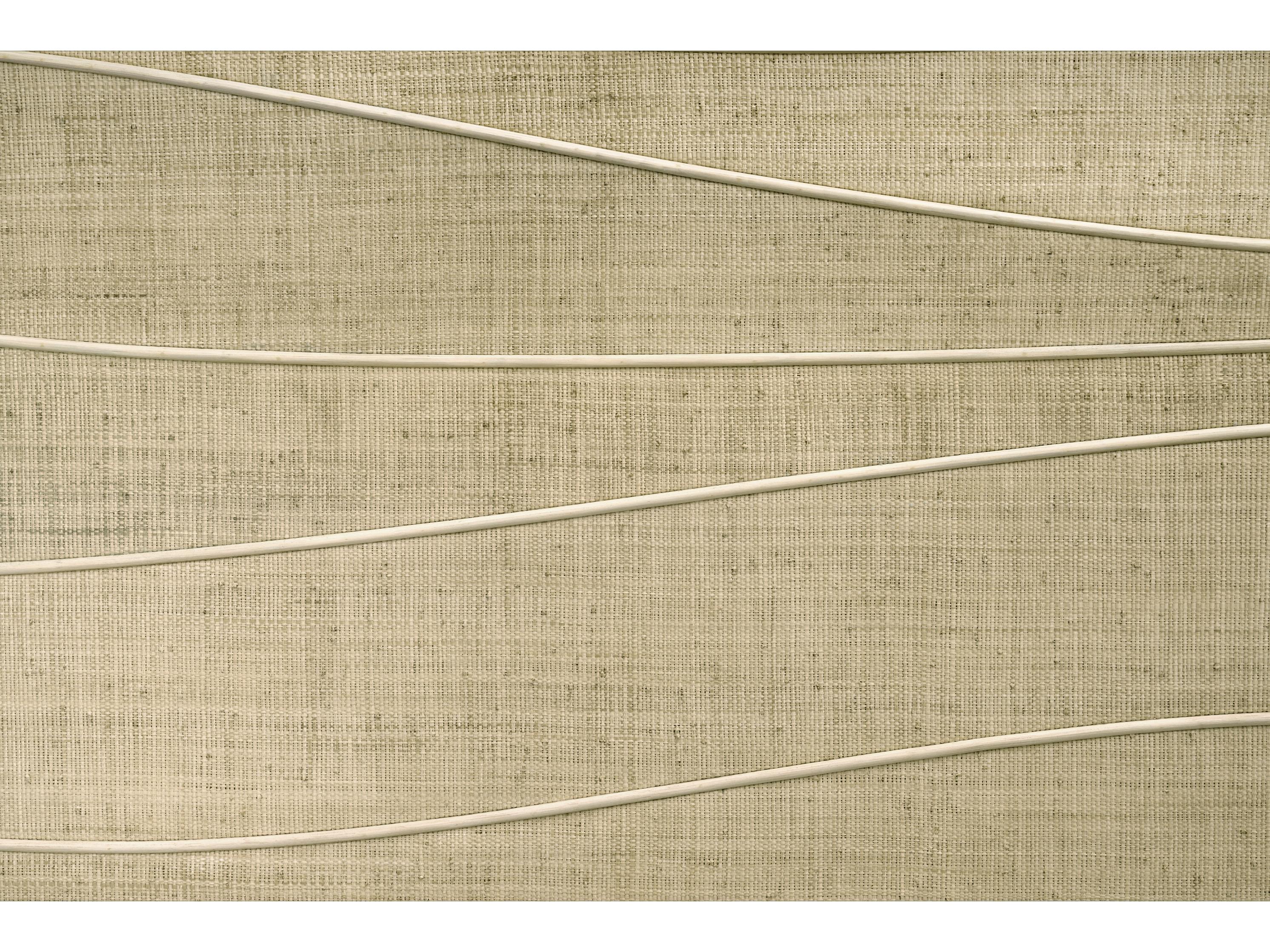 Jonathan Charles Water Raffia Beige Leather King Platform Bed