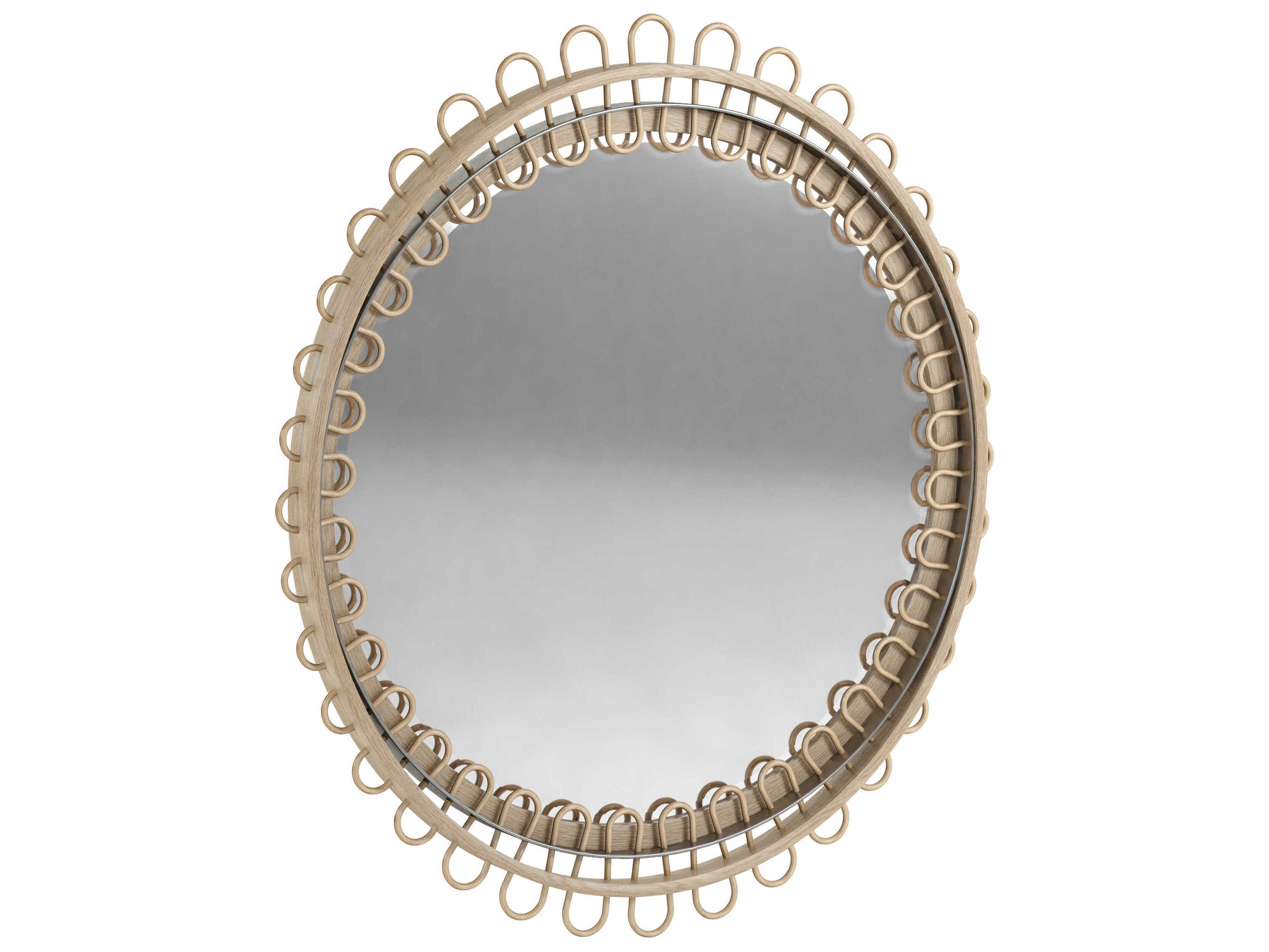 Jonathan Charles Water Natural Rattan Wall Mirror Oval