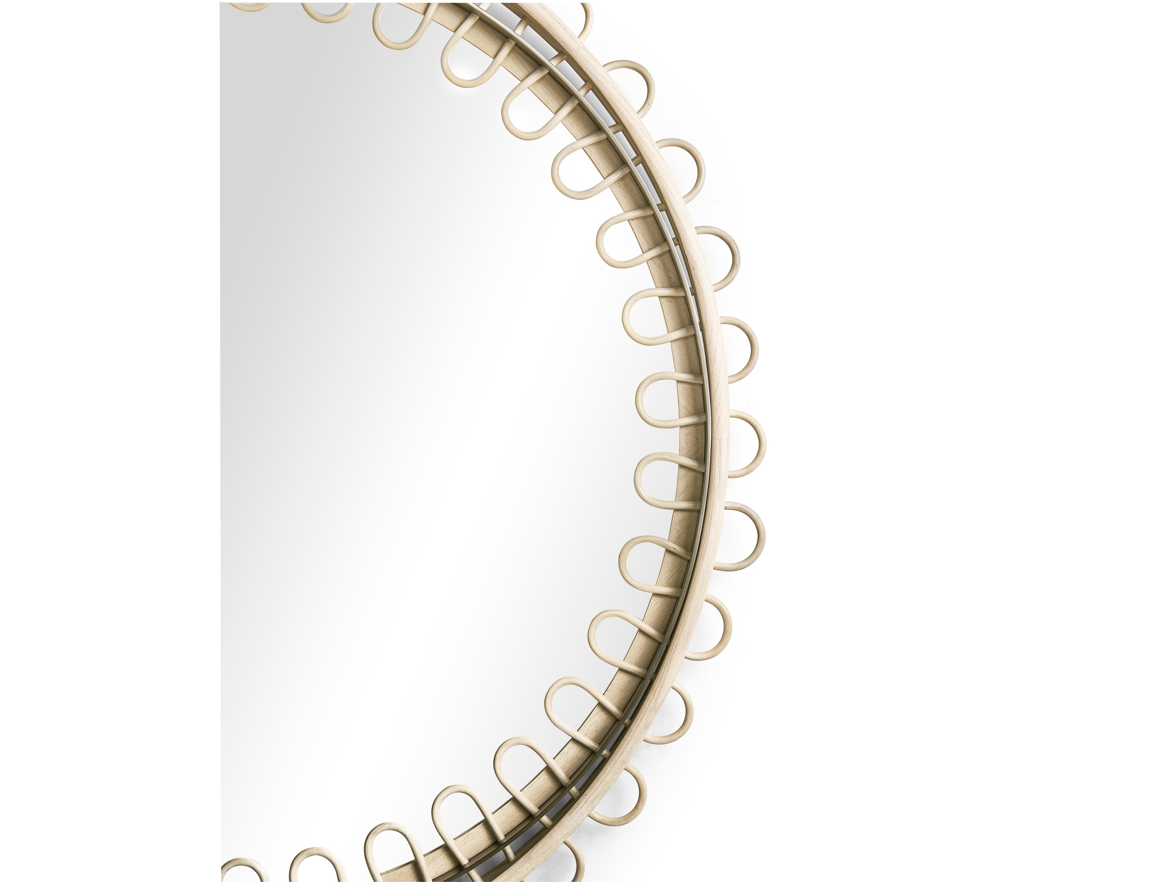 Jonathan Charles Water Natural Rattan Wall Mirror Oval