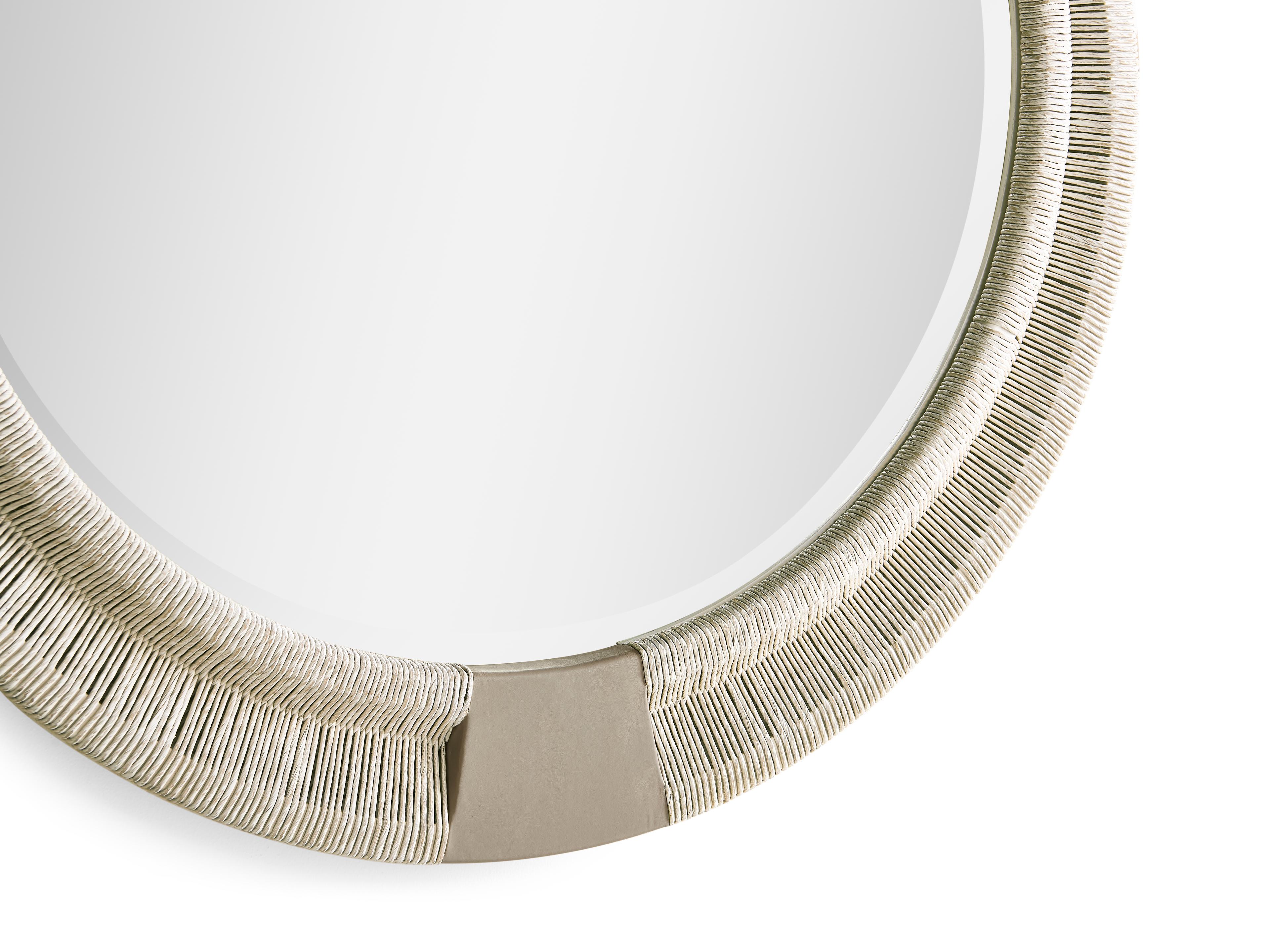 Jonathan Charles Water Whitewash Cord Wall Mirror Round