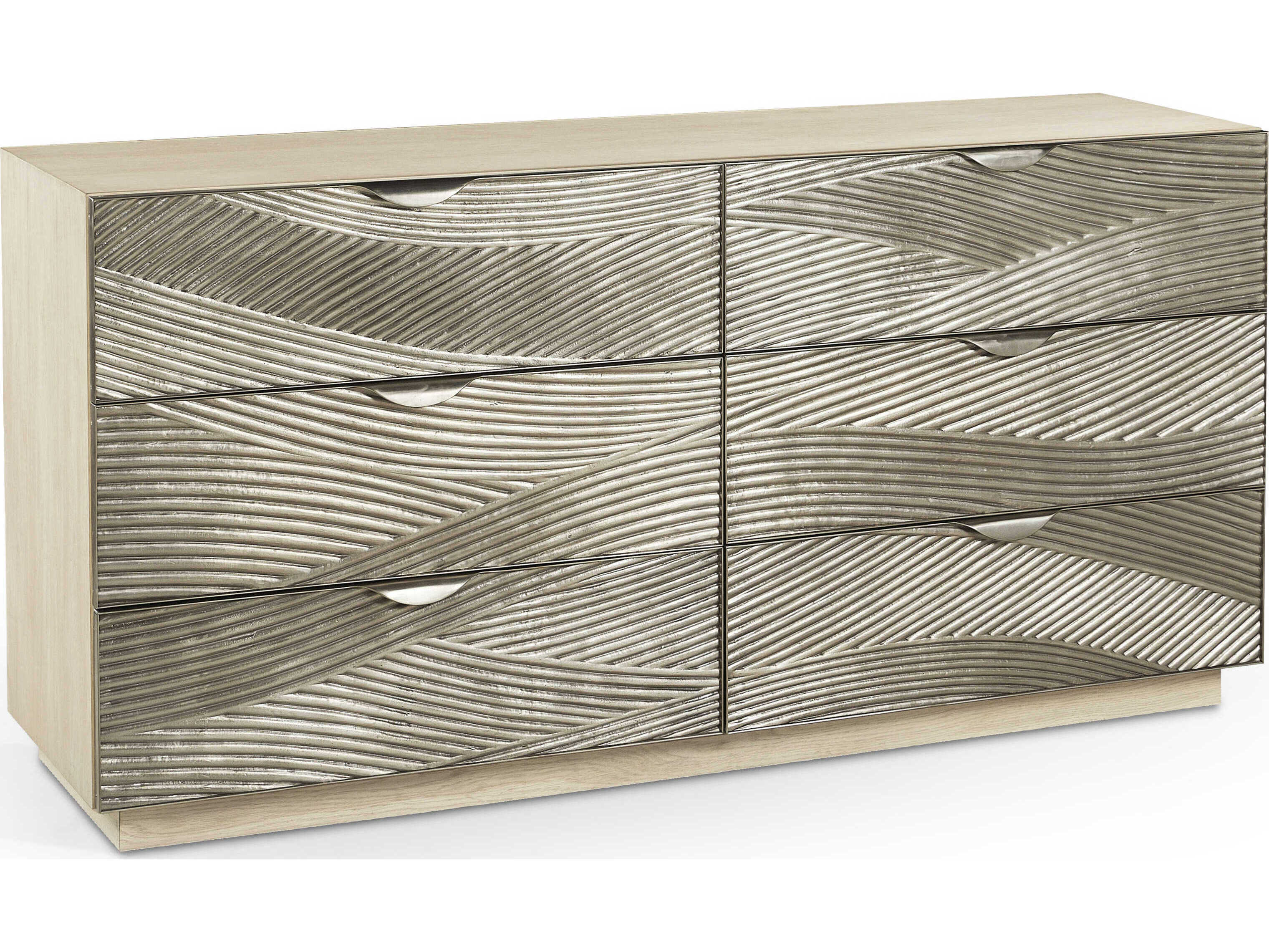 Jonathan Charles Water 6-Drawers Brown Oak Wood Double Dresser