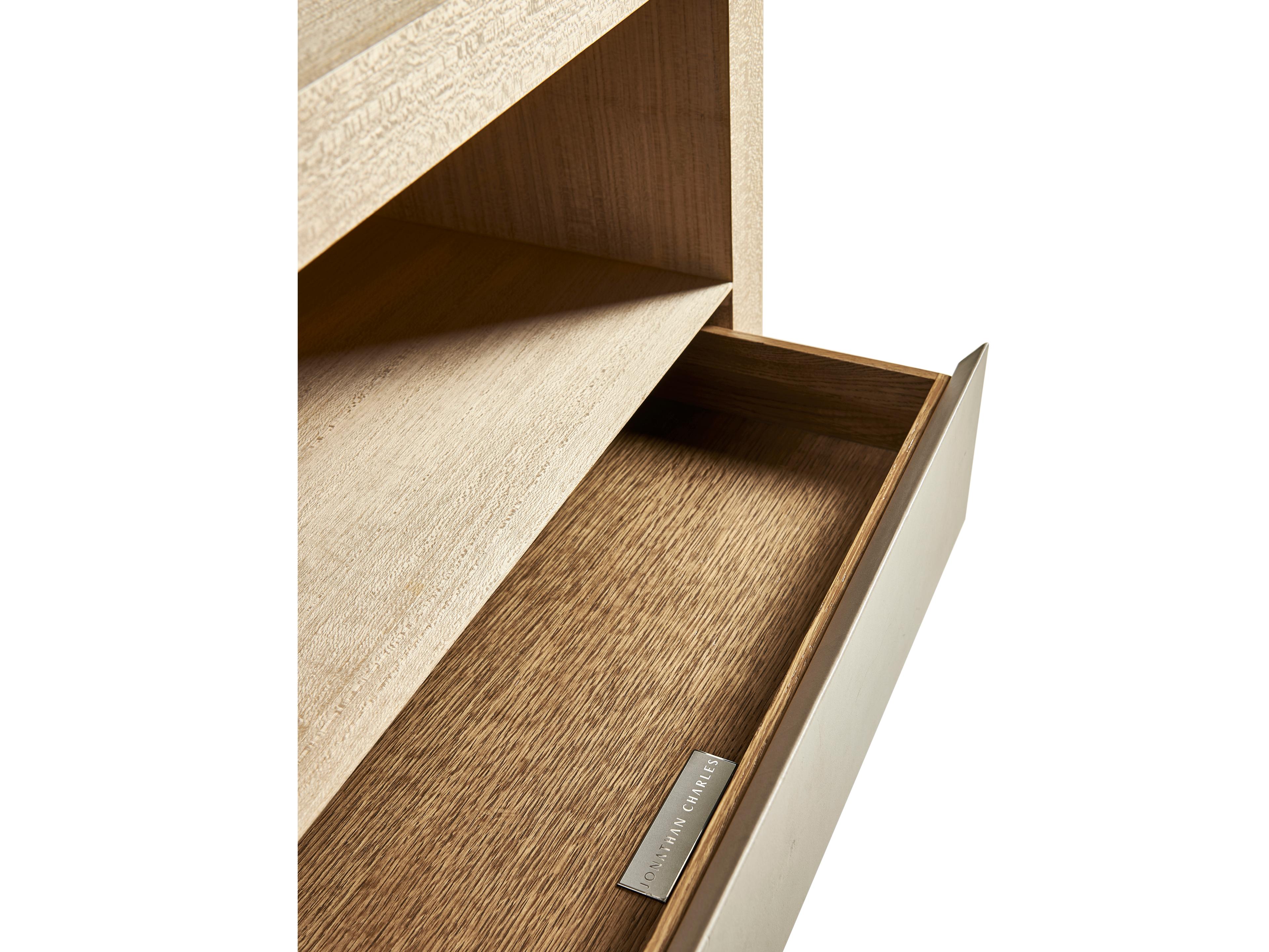 Jonathan Charles Water 1-Drawer Oak Wood Nightstand