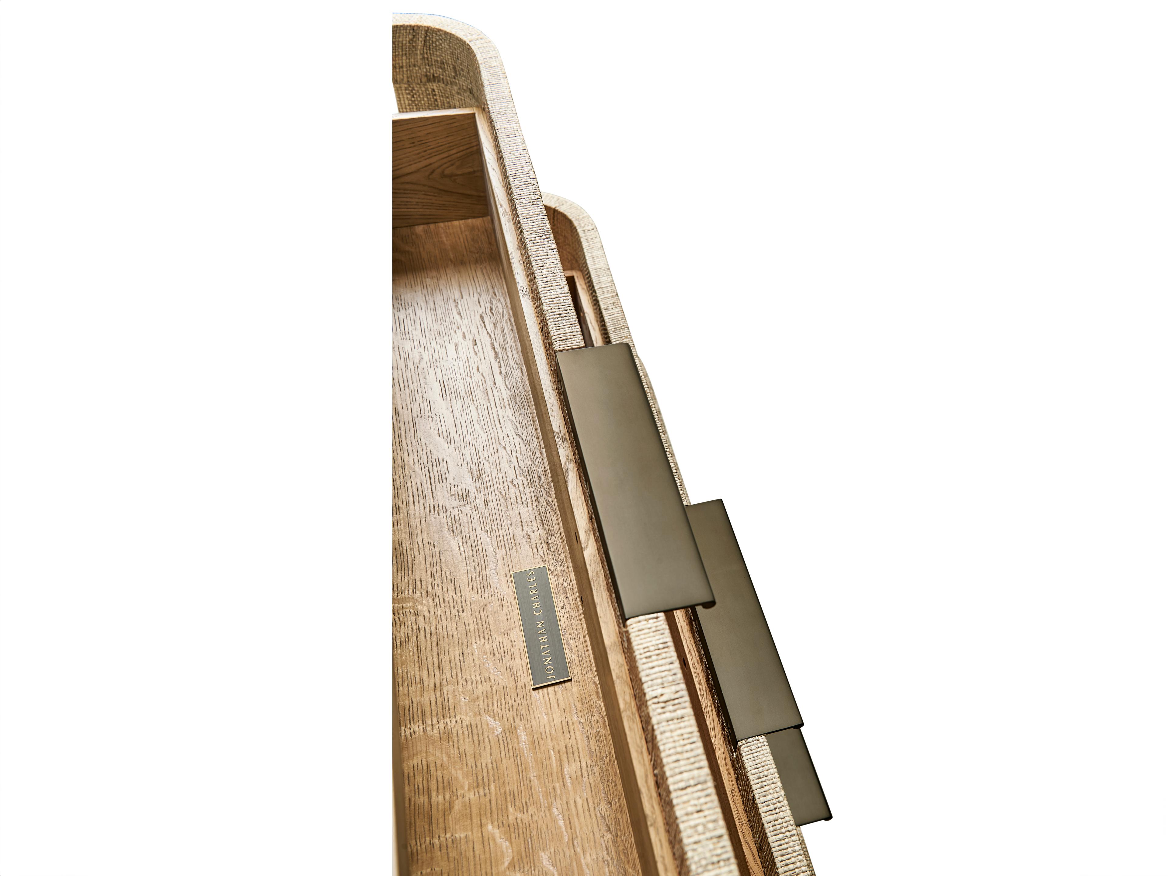 Jonathan Charles Water 3-Drawers Brown Oak Wood Nightstand