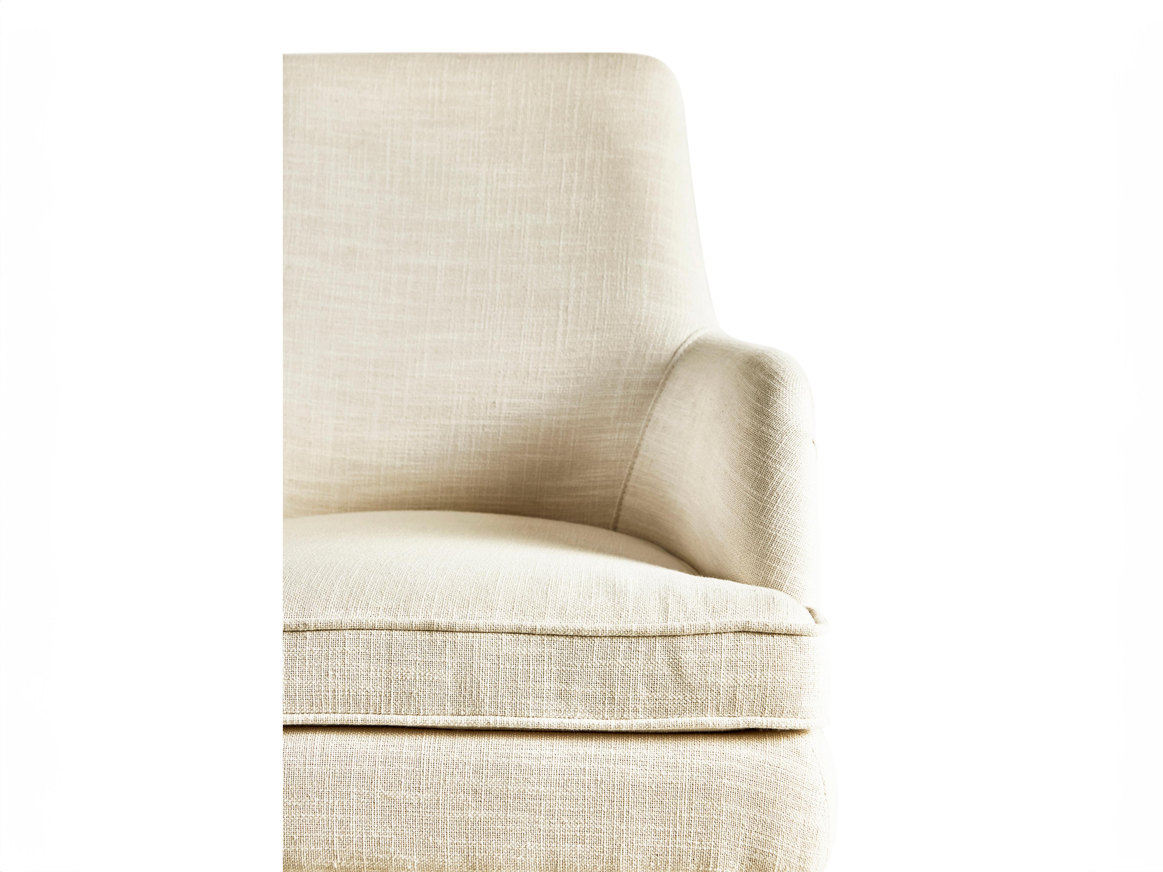 Jonathan Charles Water Acacia Wood Beige Upholstered Arm Dining Chair