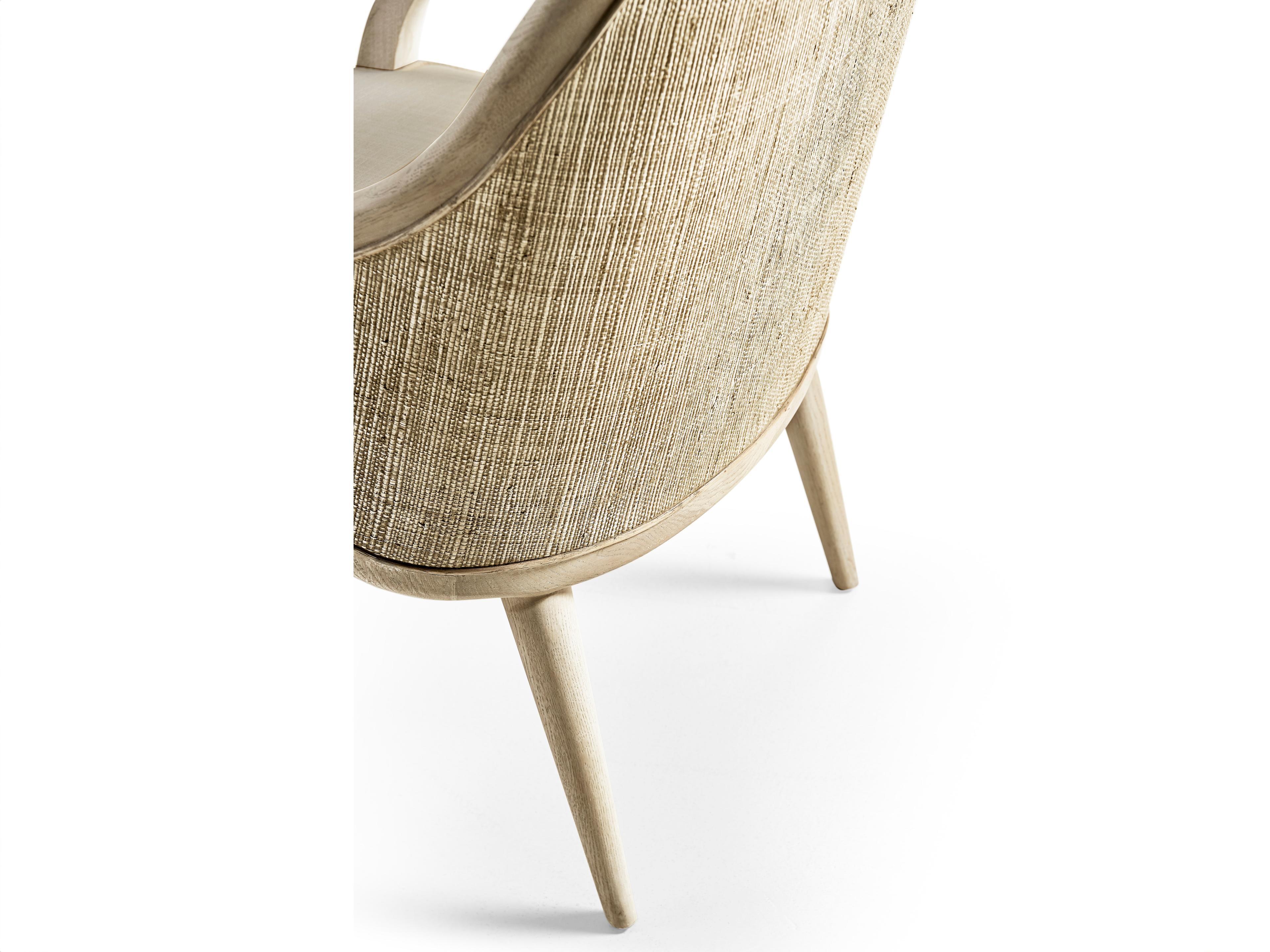 Jonathan Charles Water Oak Wood Upholstered Arm Dining Chair