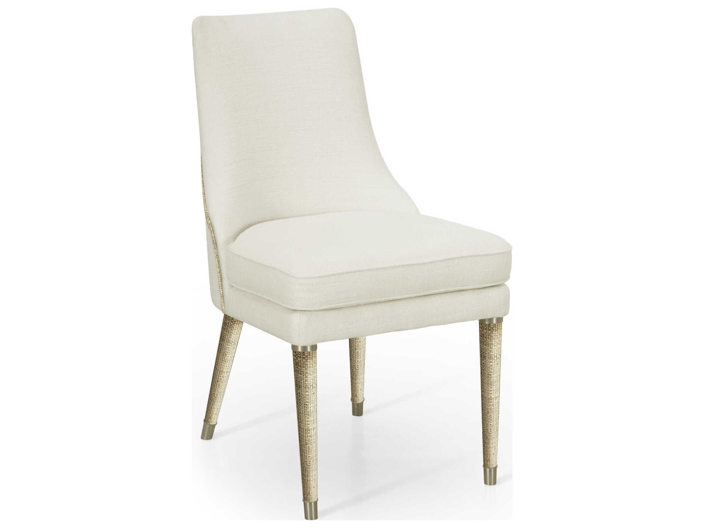 Jonathan Charles Water Acacia Wood Beige Upholstered Armless Dining Chair