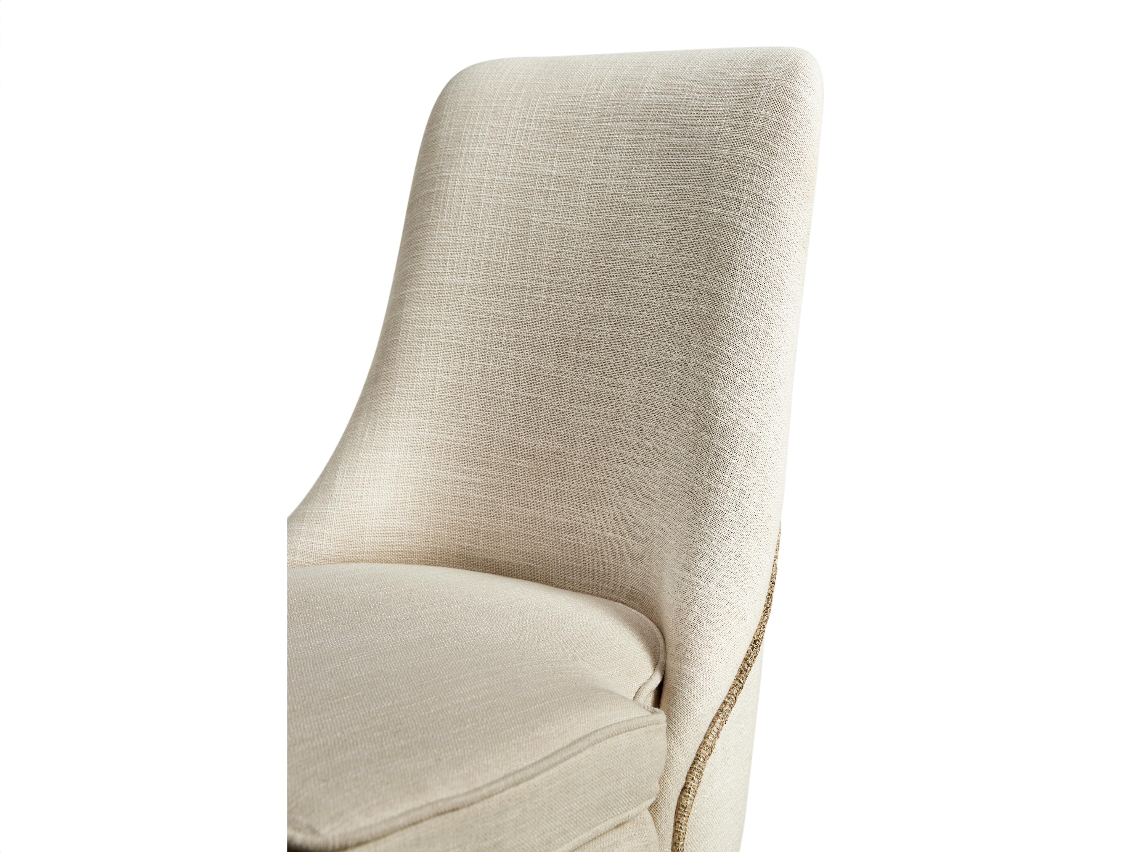 Jonathan Charles Water Acacia Wood Beige Upholstered Armless Dining Chair