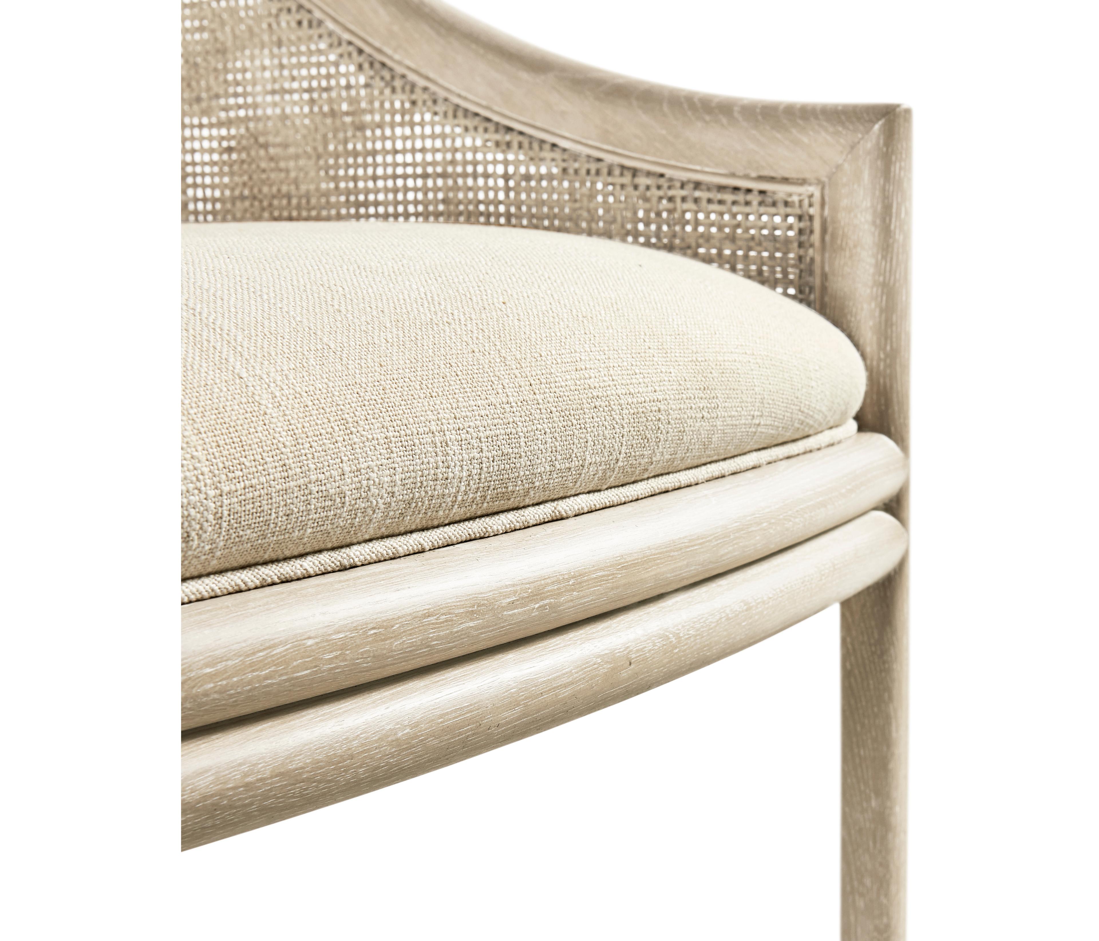 Jonathan Charles Water Fjord Oak Wood Upholstered Arm Dining Chair