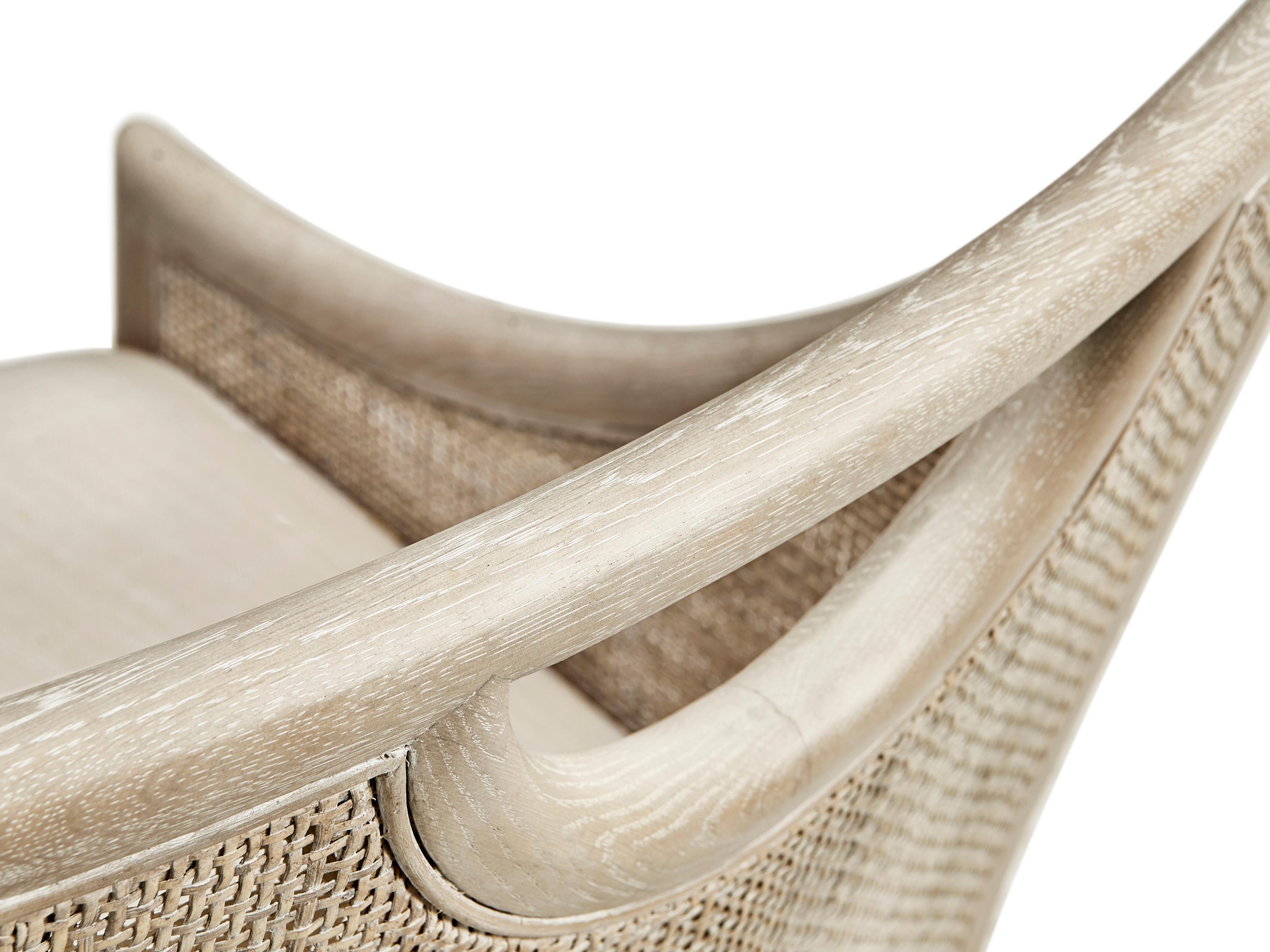 Jonathan Charles Water Fjord Oak Wood Upholstered Arm Dining Chair