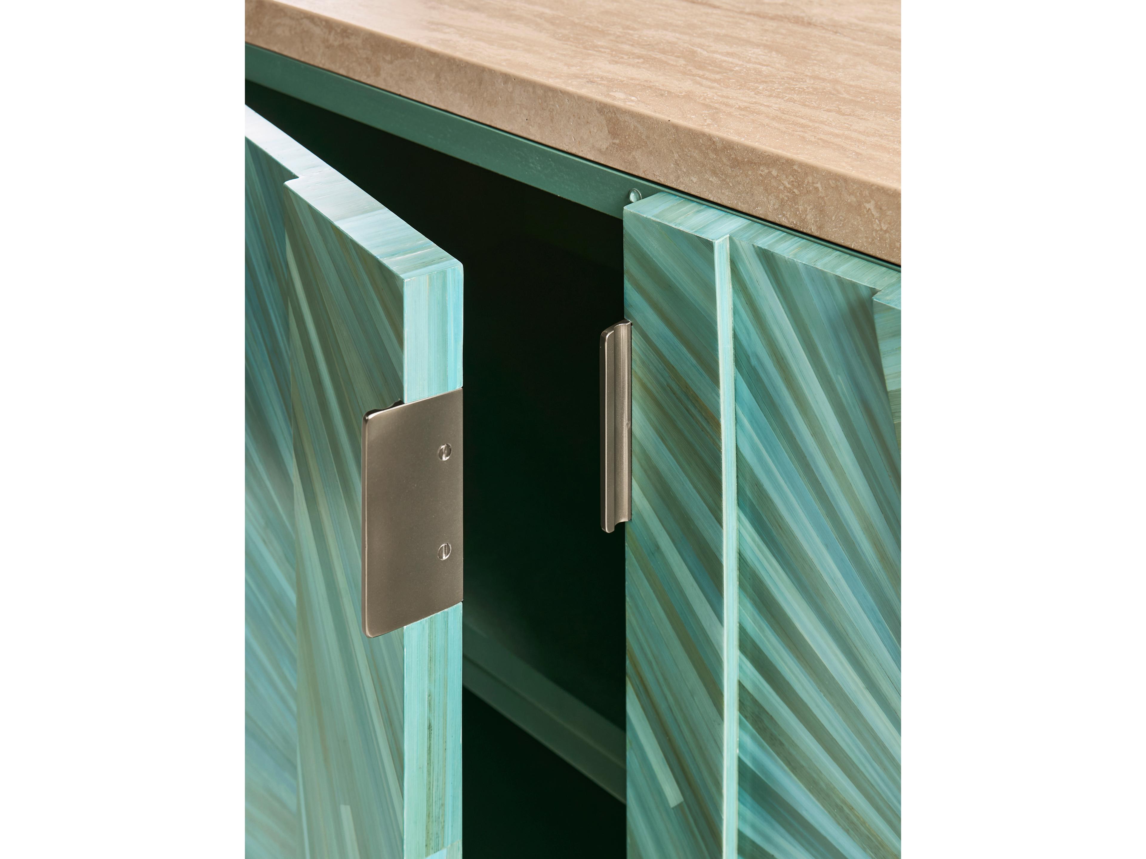 Jonathan Charles Water Blue Straw Media Console