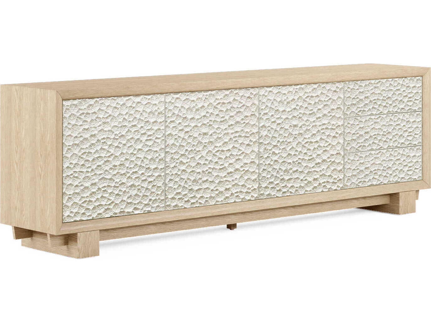 Jonathan Charles Water Oak Wood White Washed Media Console