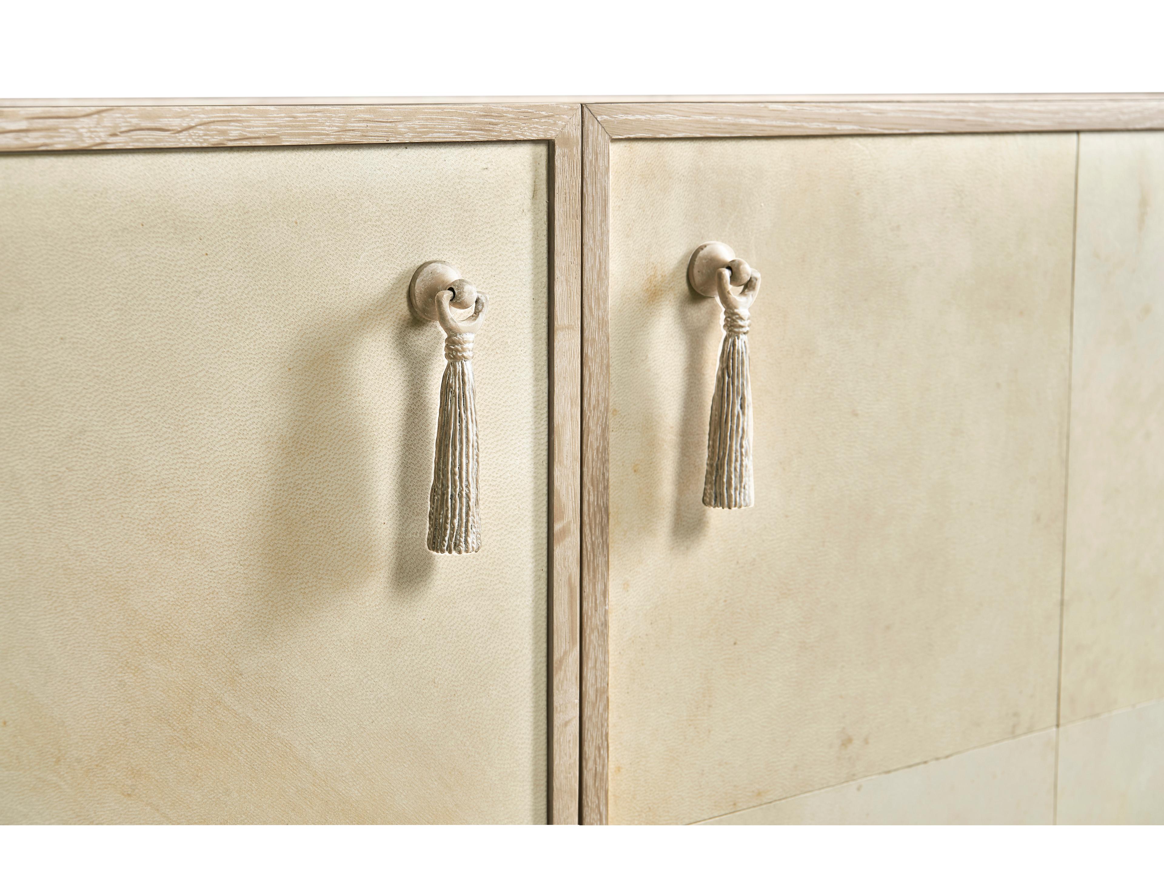 Jonathan Charles Water Hydra Oak Wood Parchment Media Console