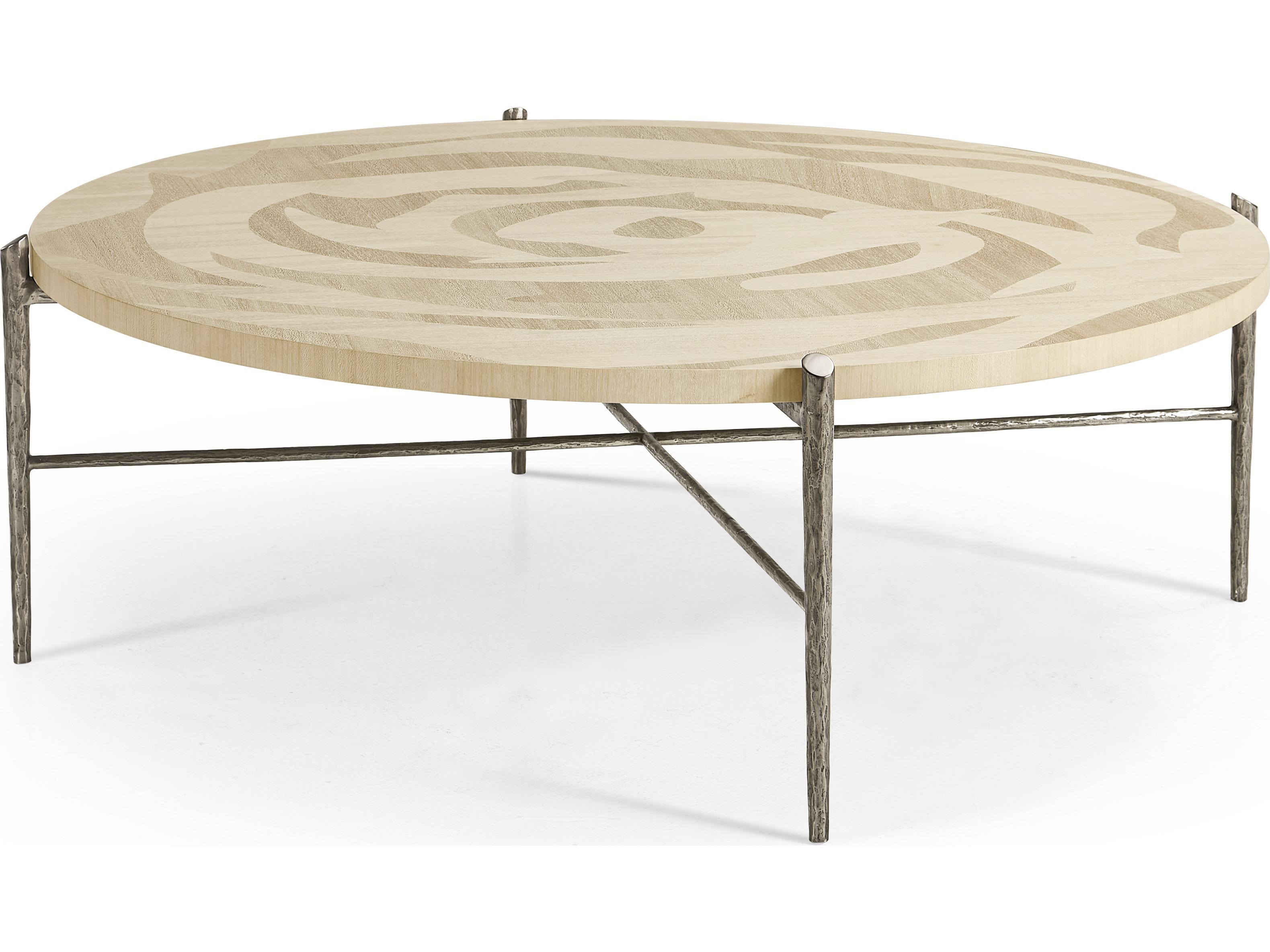 Jonathan Charles Water Round Wood Natural Dyed Koto Coffee Table