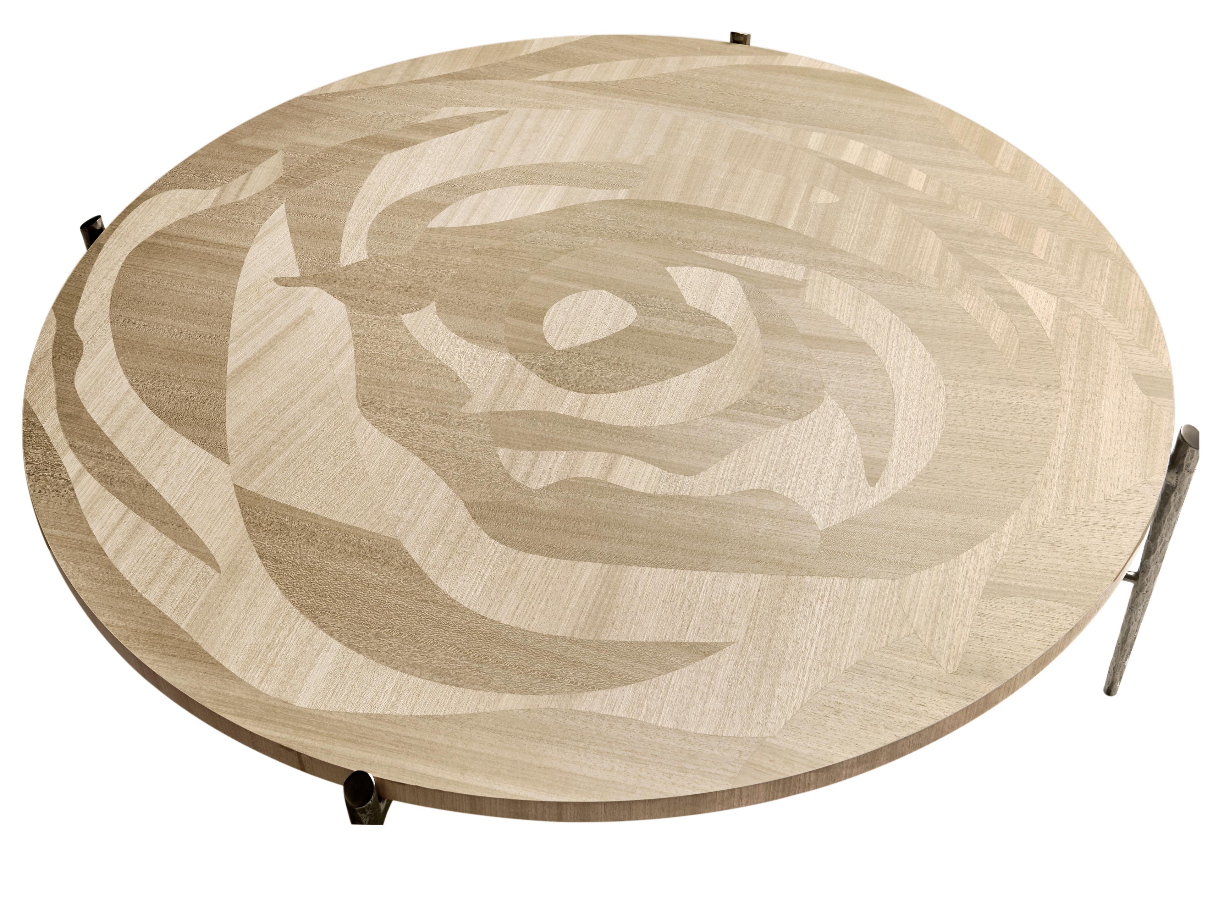 Jonathan Charles Water Round Wood Natural Dyed Koto Coffee Table