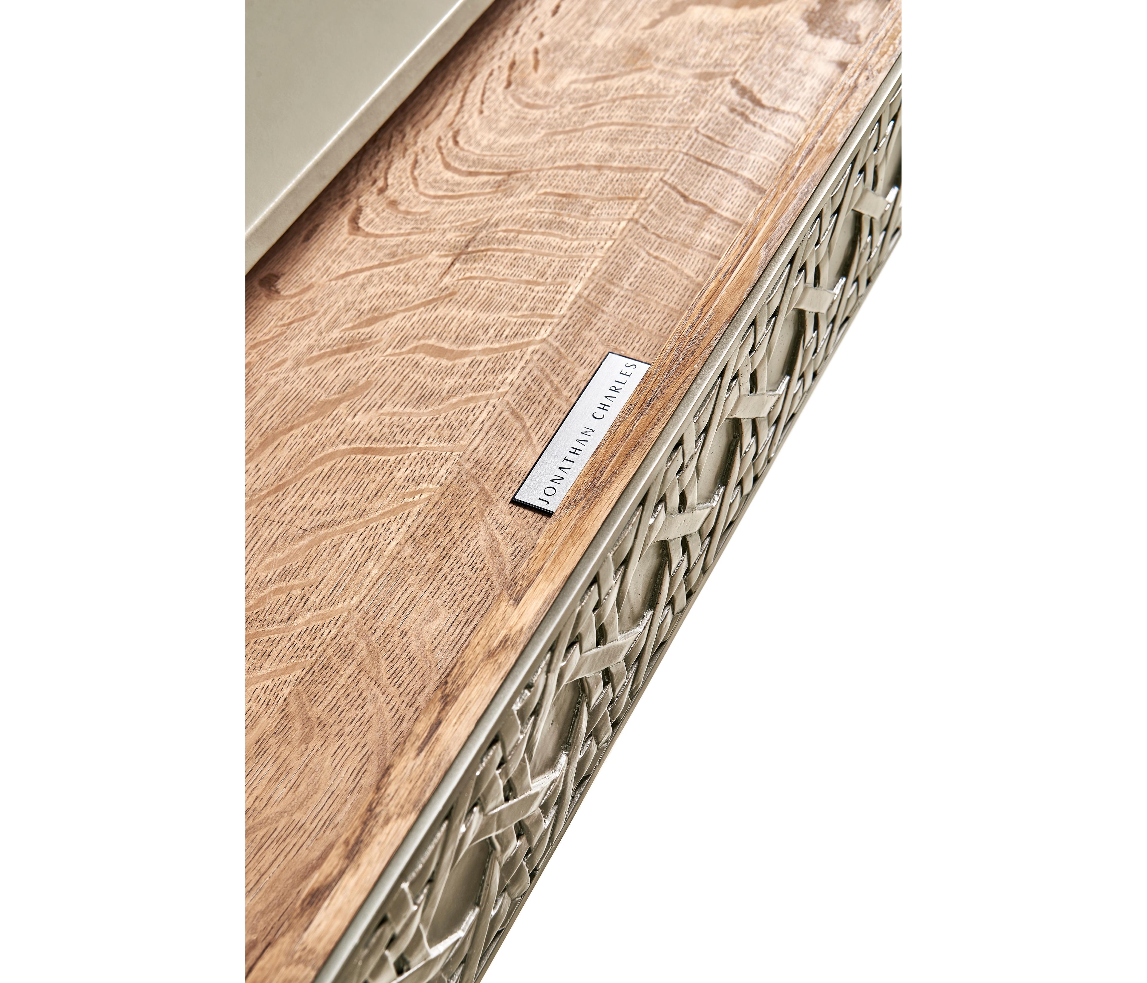 Jonathan Charles Water Satin Metal Beige Computer Desk