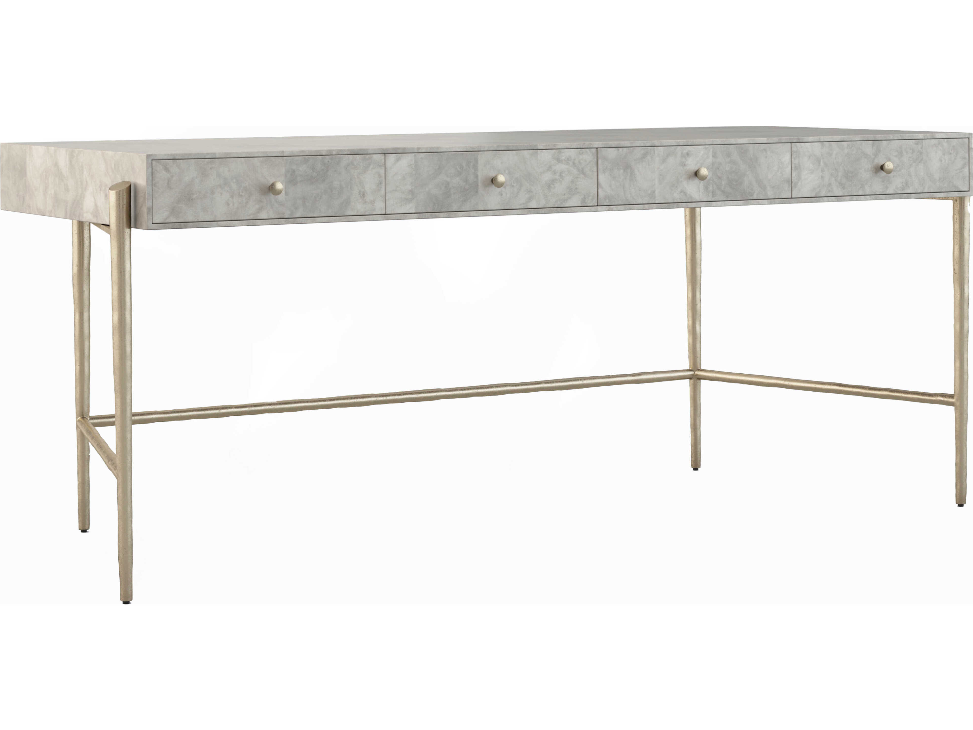 Jonathan Charles Water Dyed Madrona Burr Beige Oak Wood Computer Desk