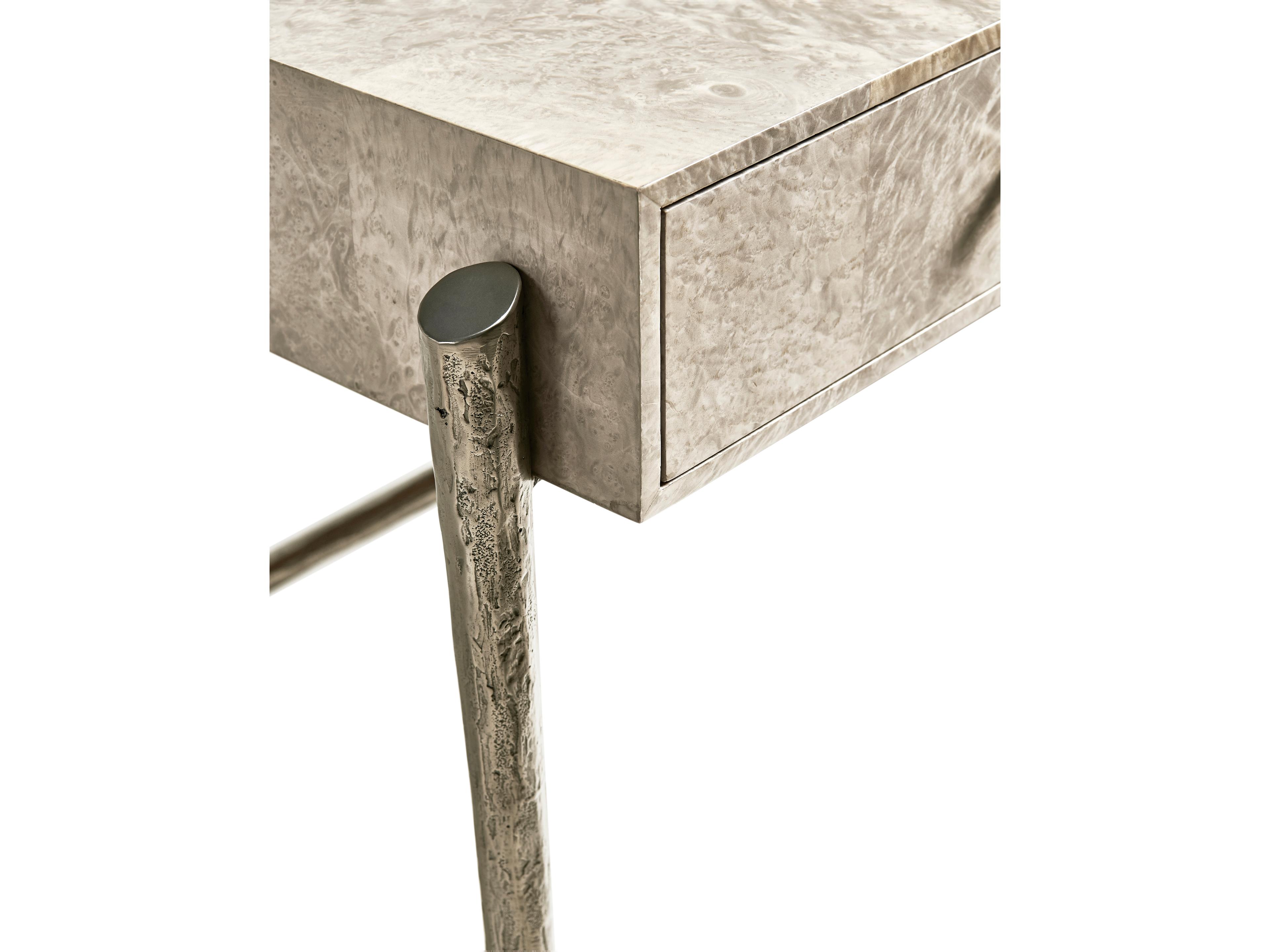 Jonathan Charles Water Dyed Madrona Burr Beige Oak Wood Computer Desk